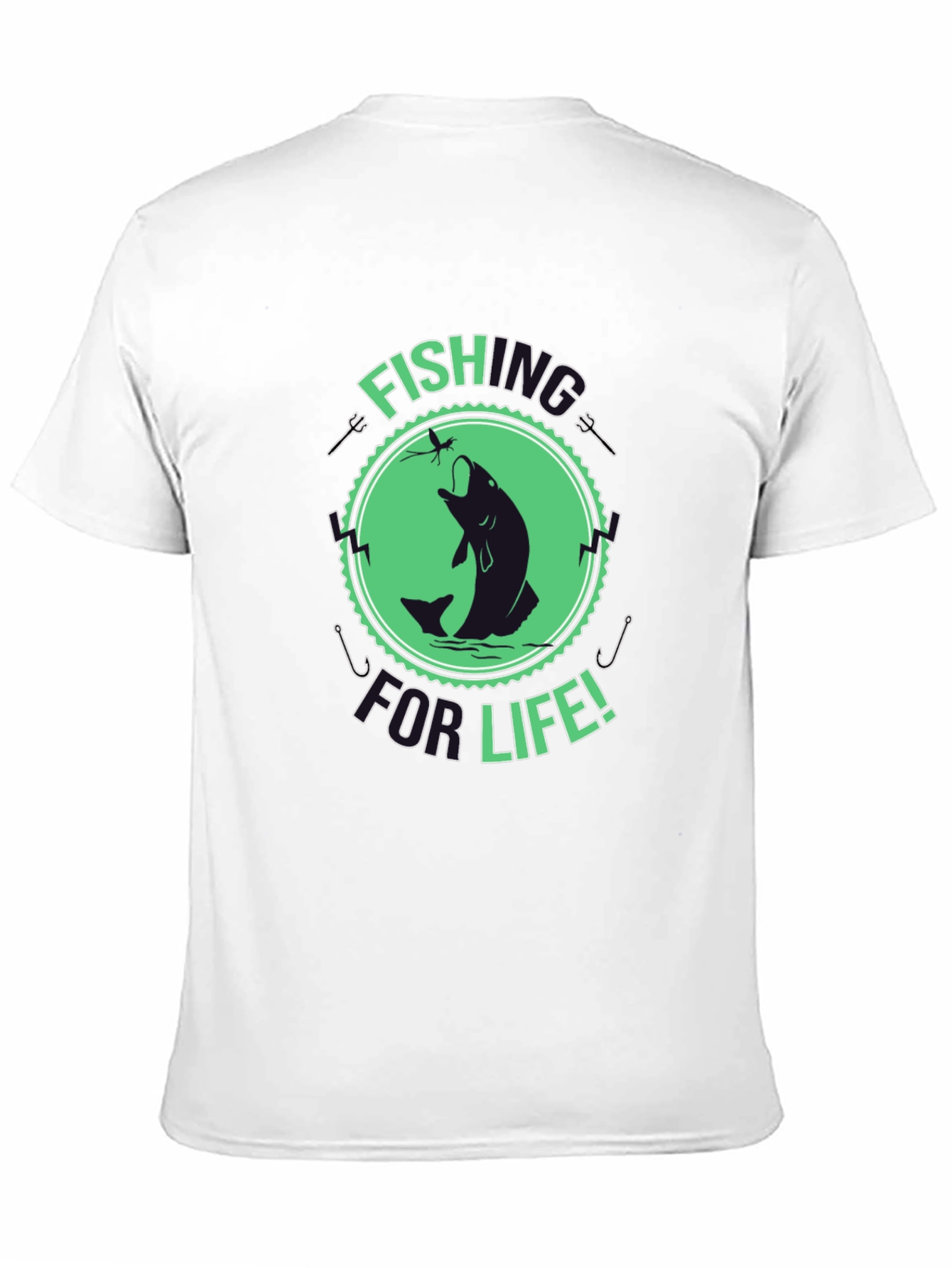 Fishing For Life Graphic T-Shirt - Black
