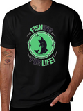 Fishing For Life Graphic T-Shirt - Black