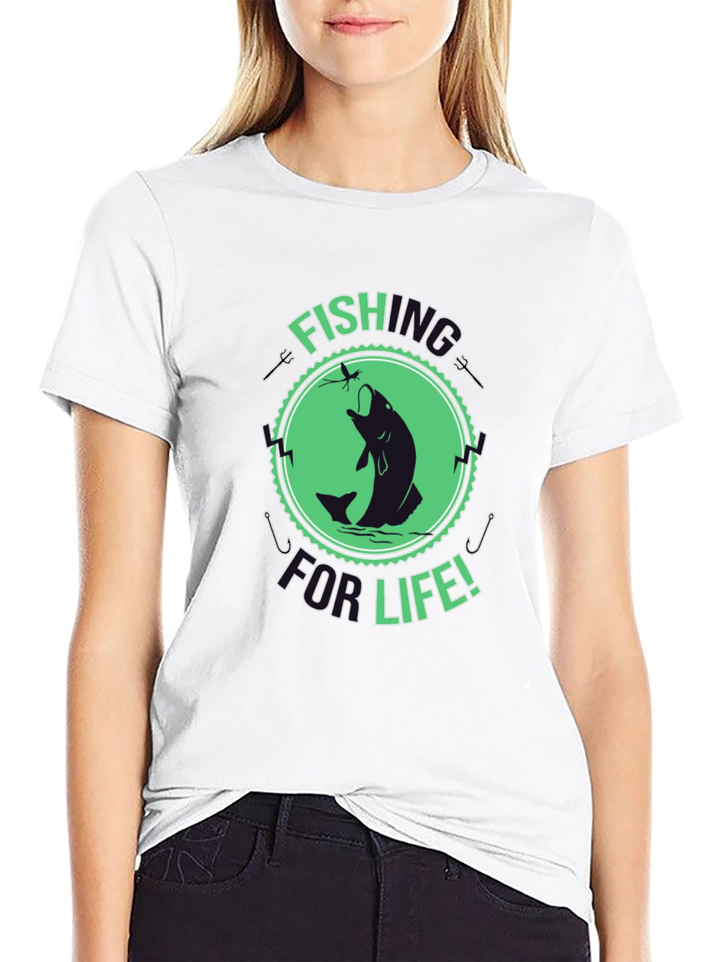 Fishing For Life Graphic T-Shirt - Black