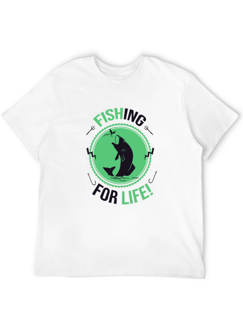 Fishing For Life Graphic T-Shirt - Black