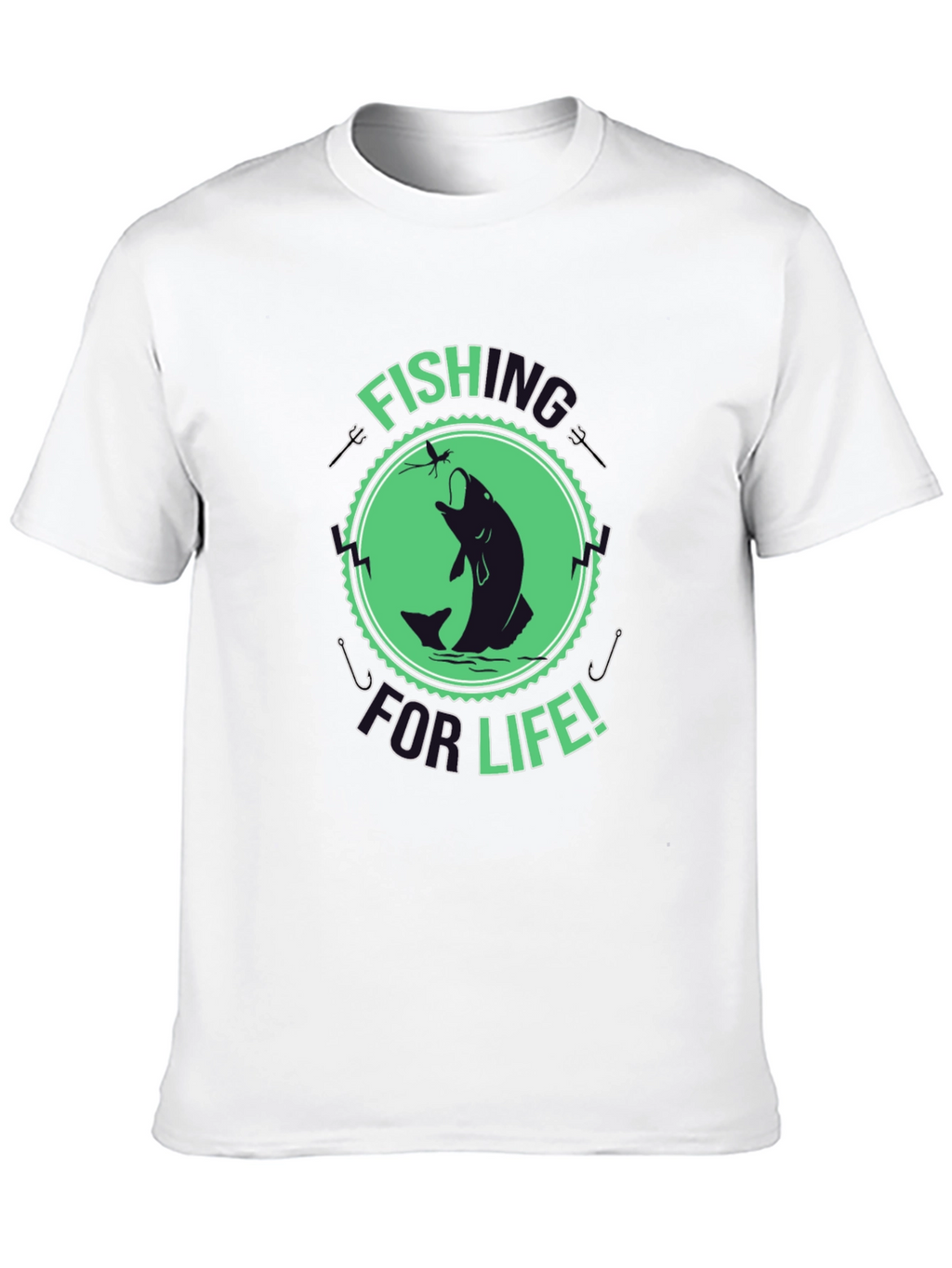 Fishing For Life Graphic T-Shirt - Black