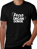 Proud Organ Donor Black Cotton T-Shirt