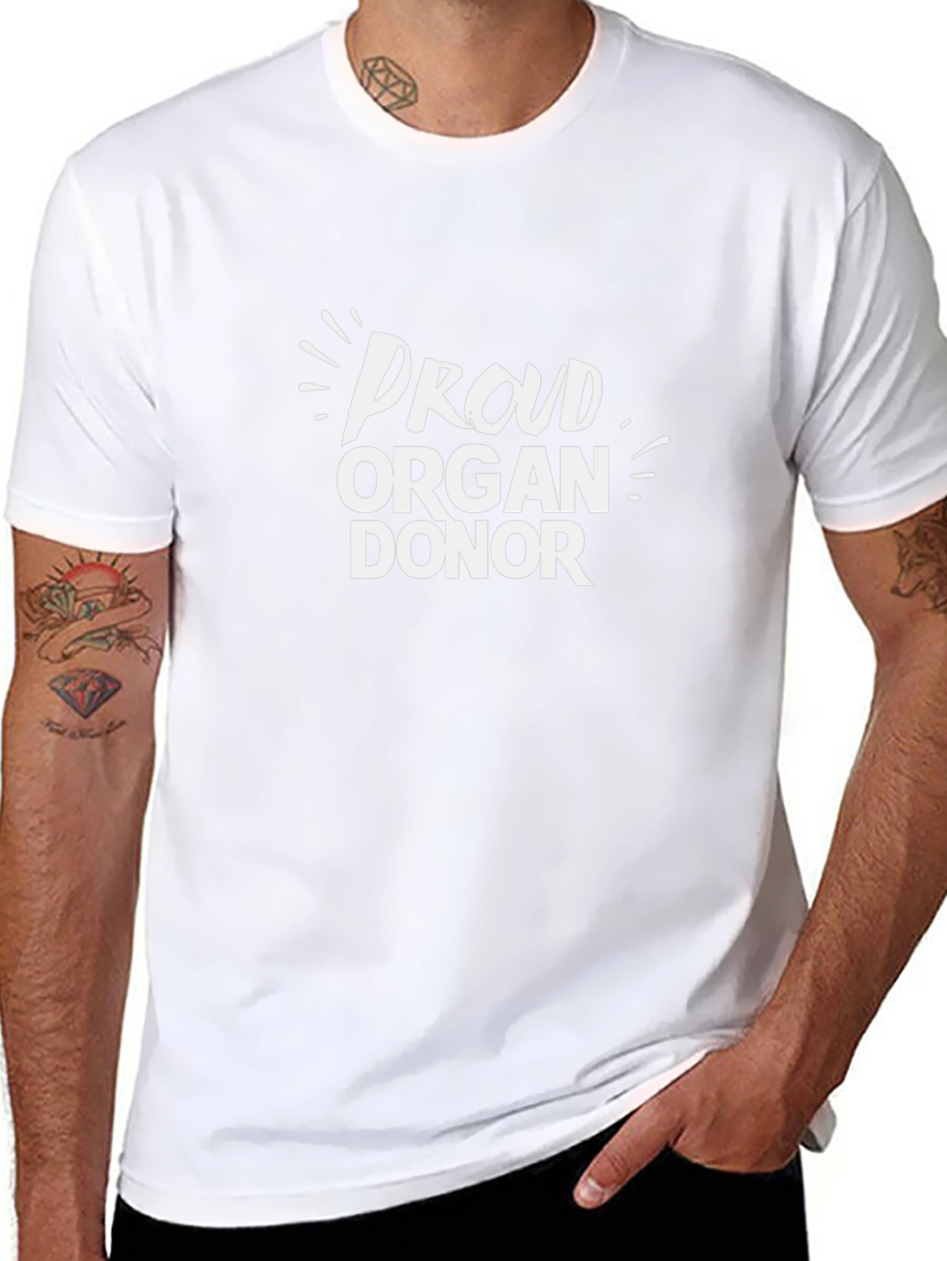 Proud Organ Donor Black Cotton T-Shirt