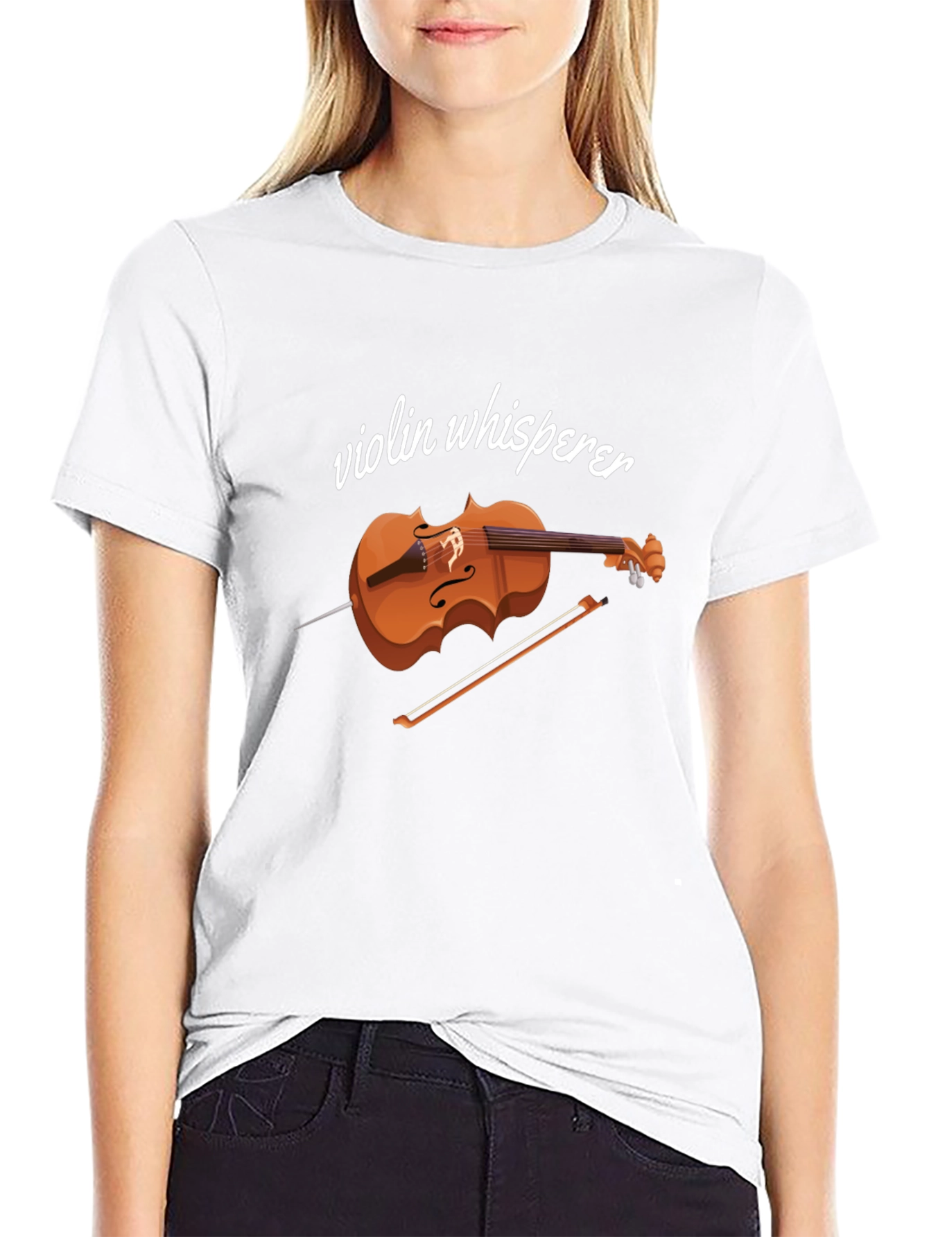 Violin Whisperer Black Graphic Tee Shirt
