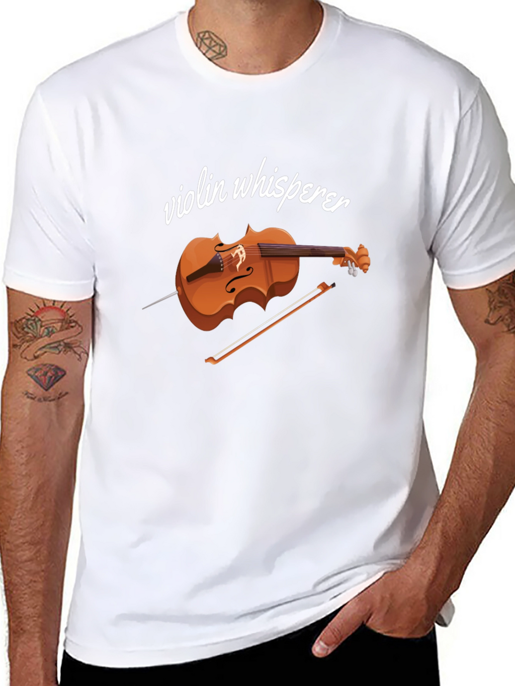 Violin Whisperer Black Graphic Tee Shirt