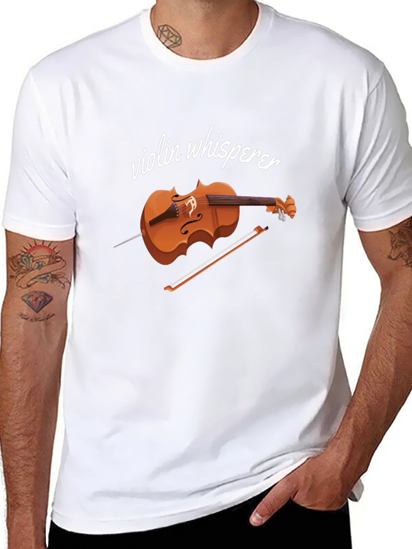 Violin Whisperer Black Graphic Tee Shirt
