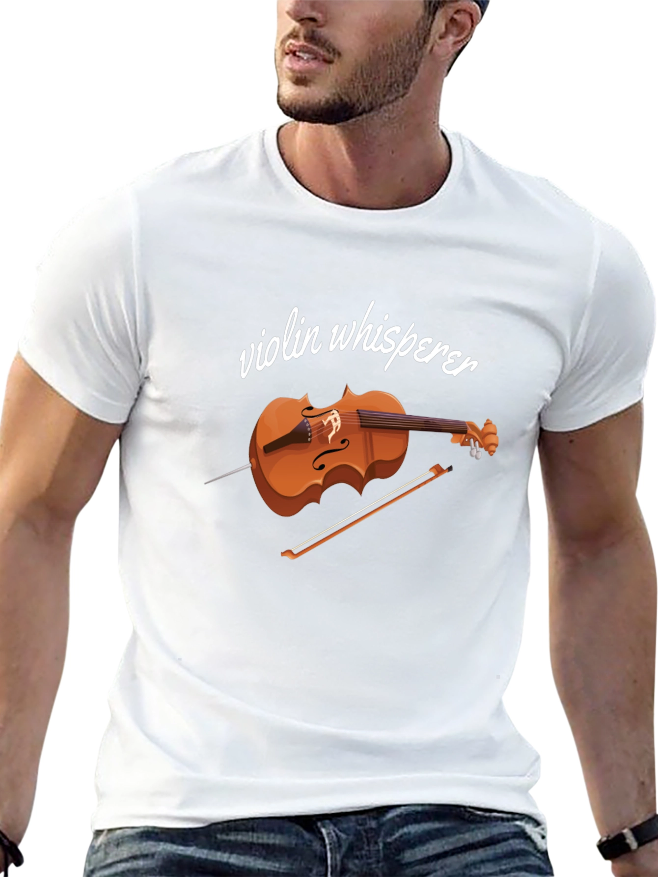 Violin Whisperer Black Graphic Tee Shirt