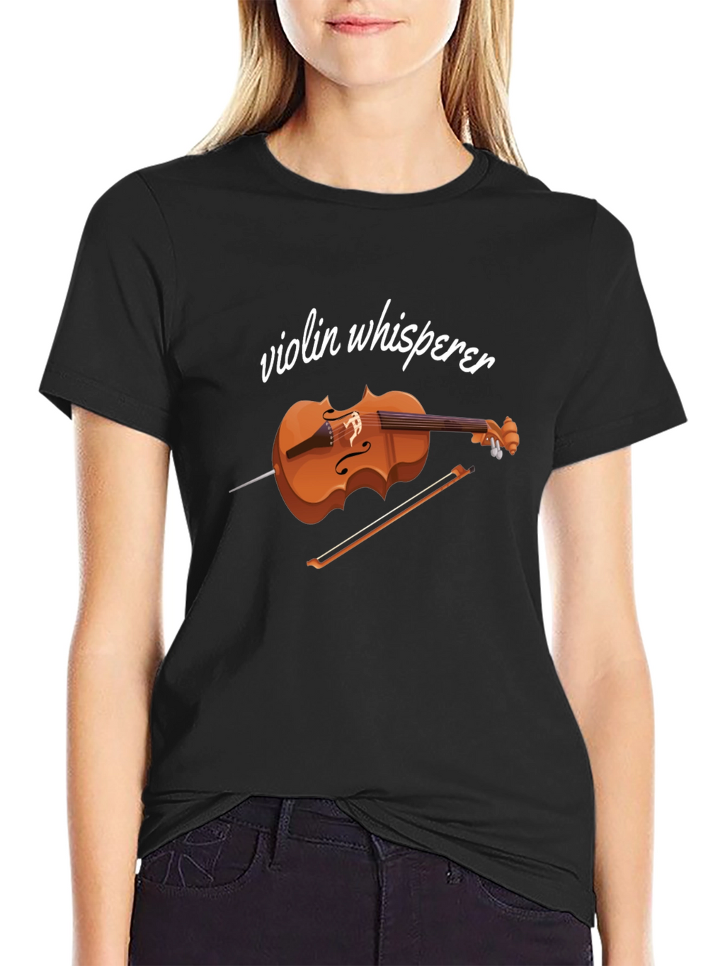 Violin Whisperer Black Graphic Tee Shirt