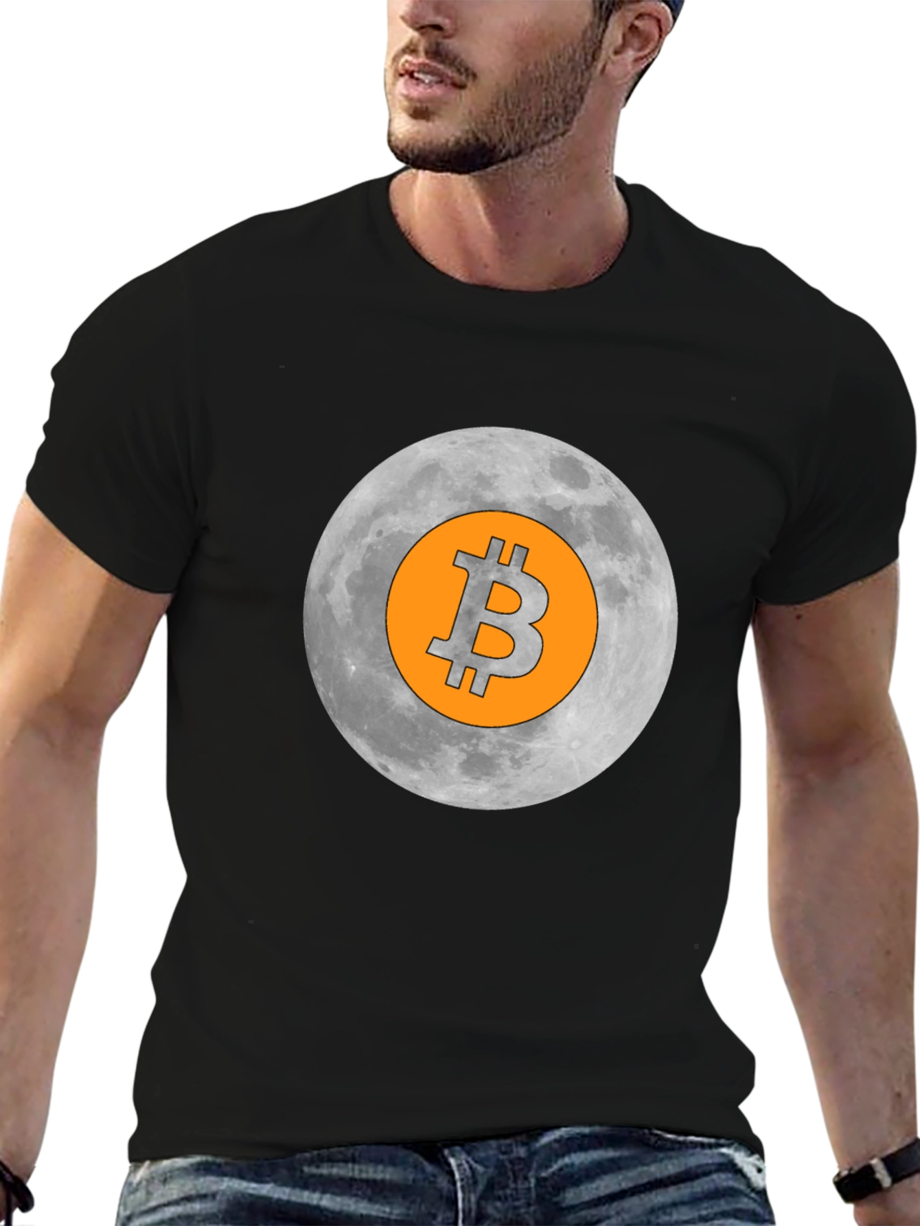 Bitcoin Moon Graphic T-Shirt
