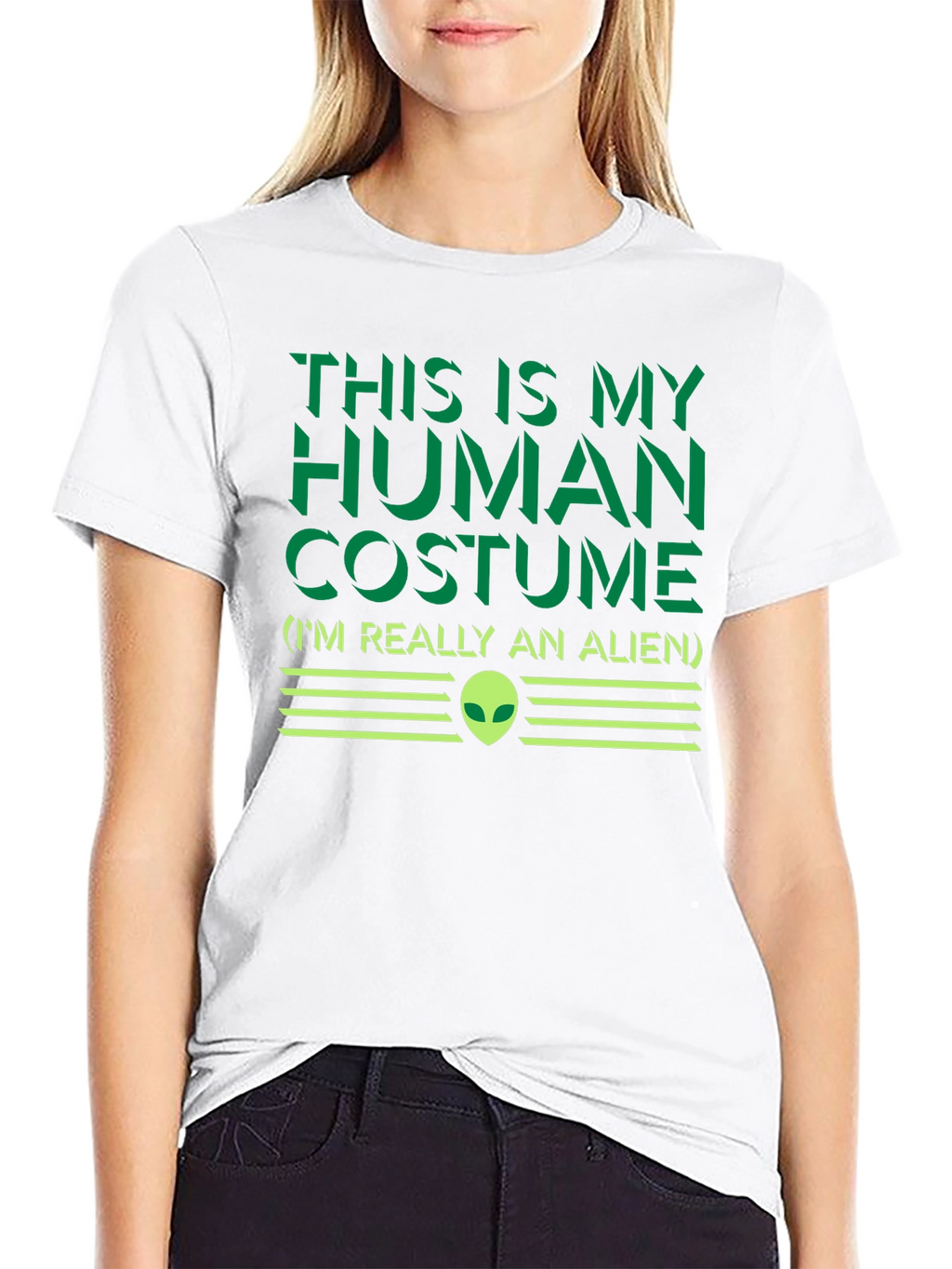 Human Costume Alien T-Shirt - Funny Sci-Fi Graphic Tee