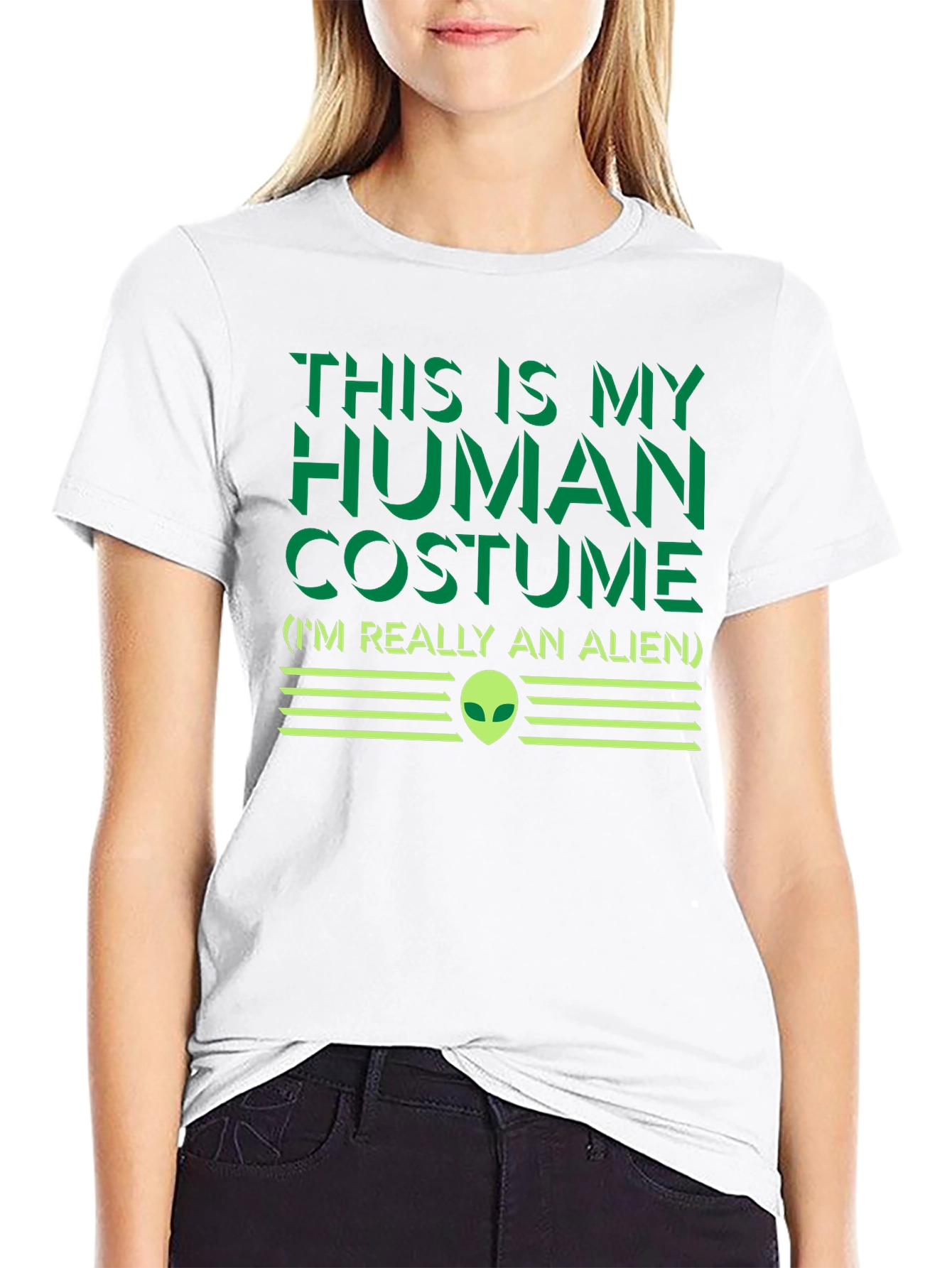 Human Costume Alien T-Shirt - Funny Sci-Fi Graphic Tee