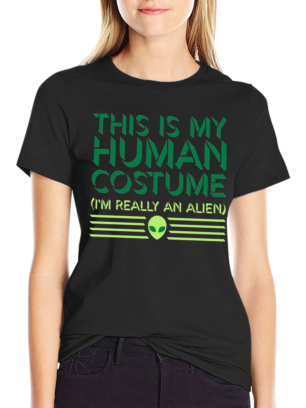 Human Costume Alien T-Shirt - Funny Sci-Fi Graphic Tee