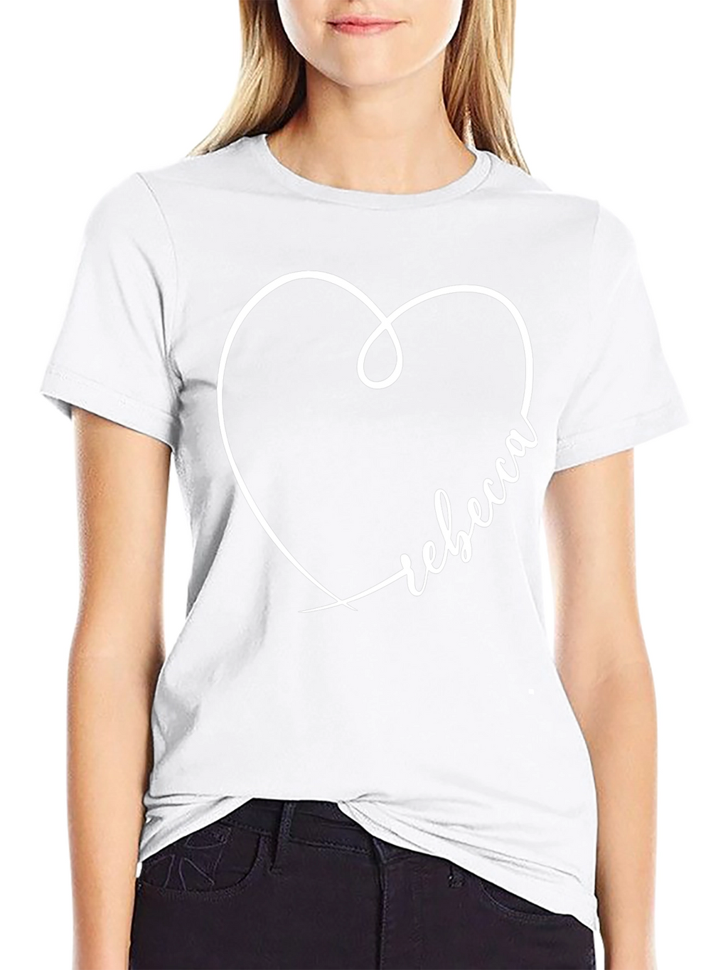 Rebecca Heart Tee - Personalized Graphic T-Shirt