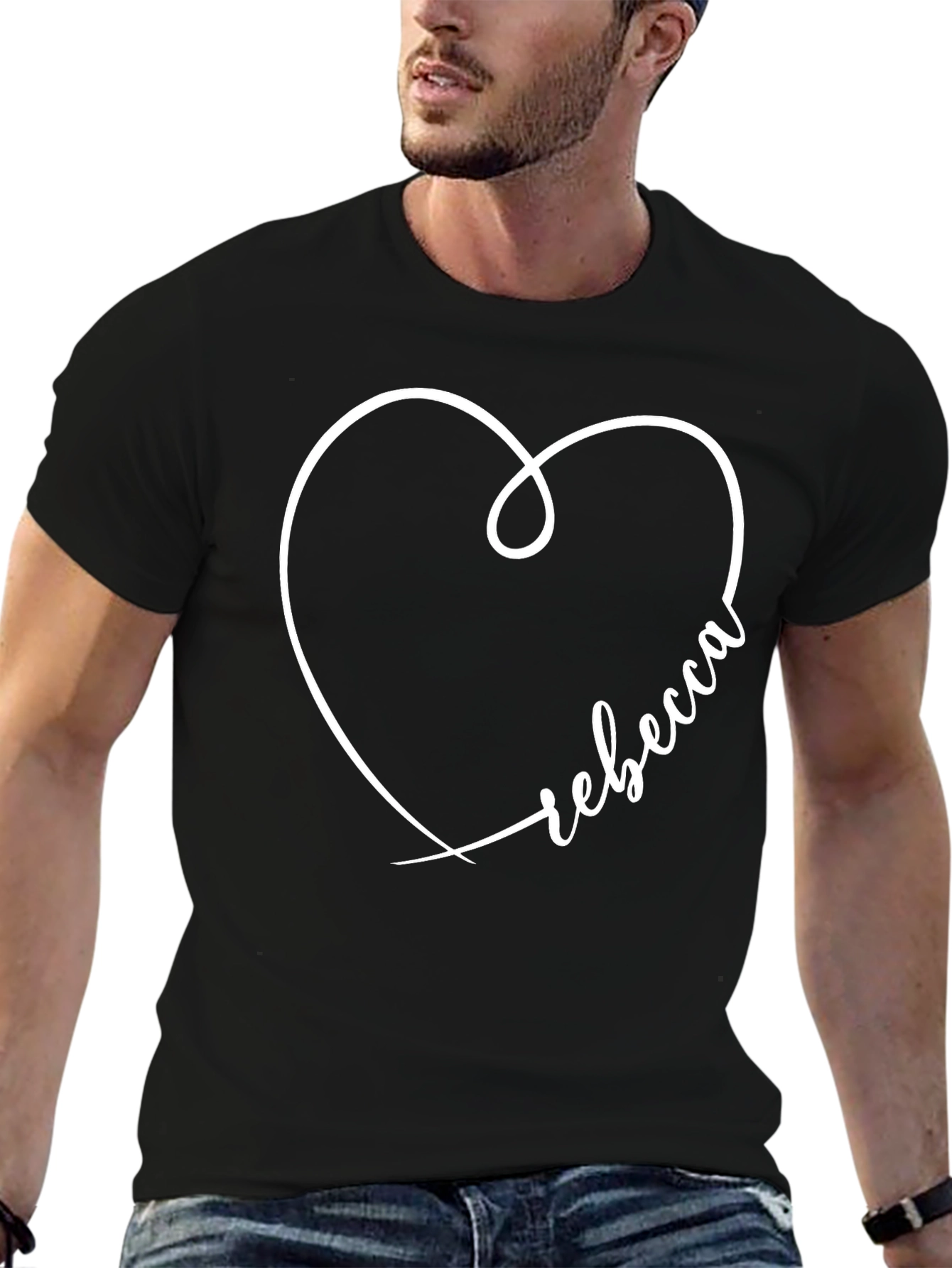 Rebecca Heart Tee - Personalized Graphic T-Shirt
