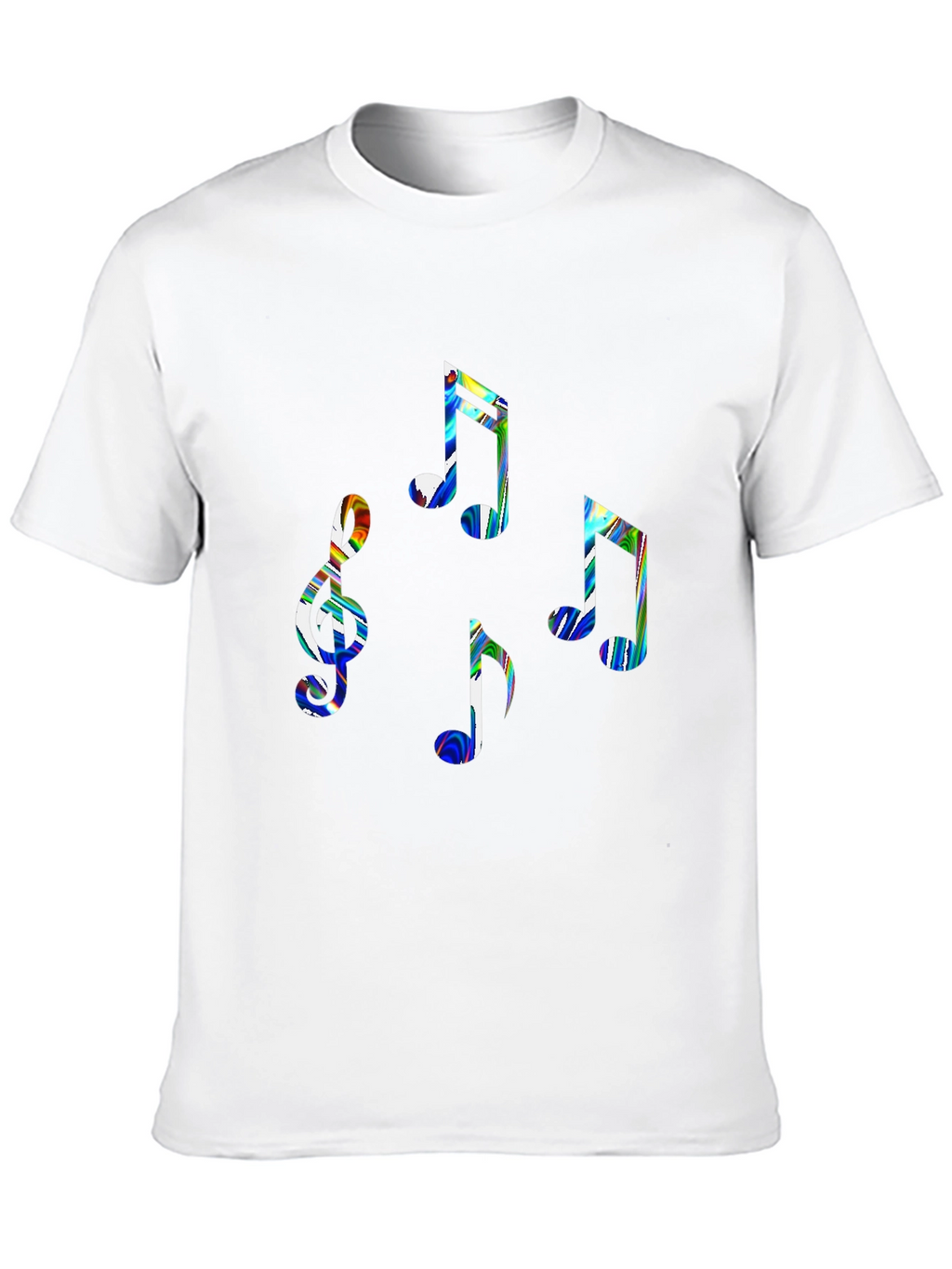 Music Notes Graphic Tee - Stylish Black Cotton T-Shirt