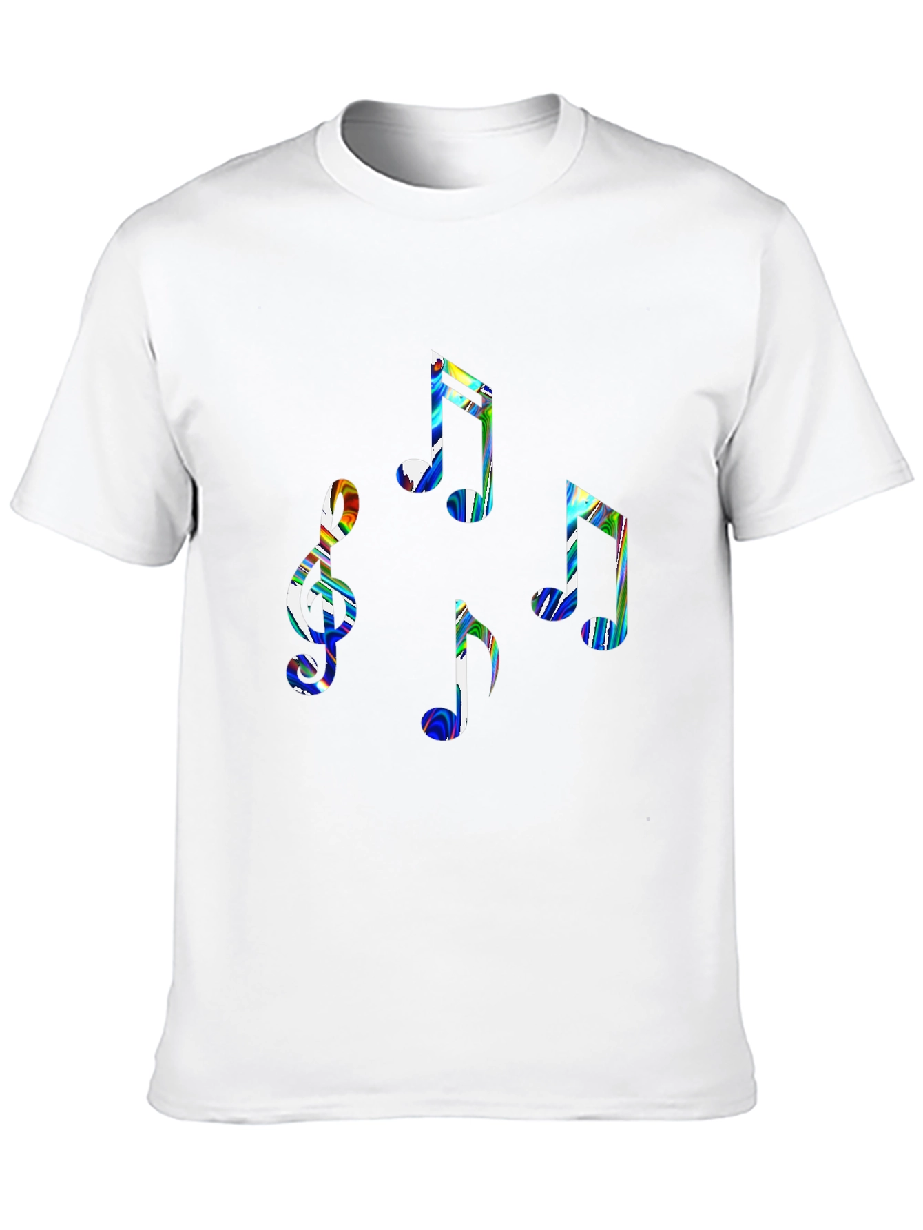 Music Notes Graphic Tee - Stylish Black Cotton T-Shirt