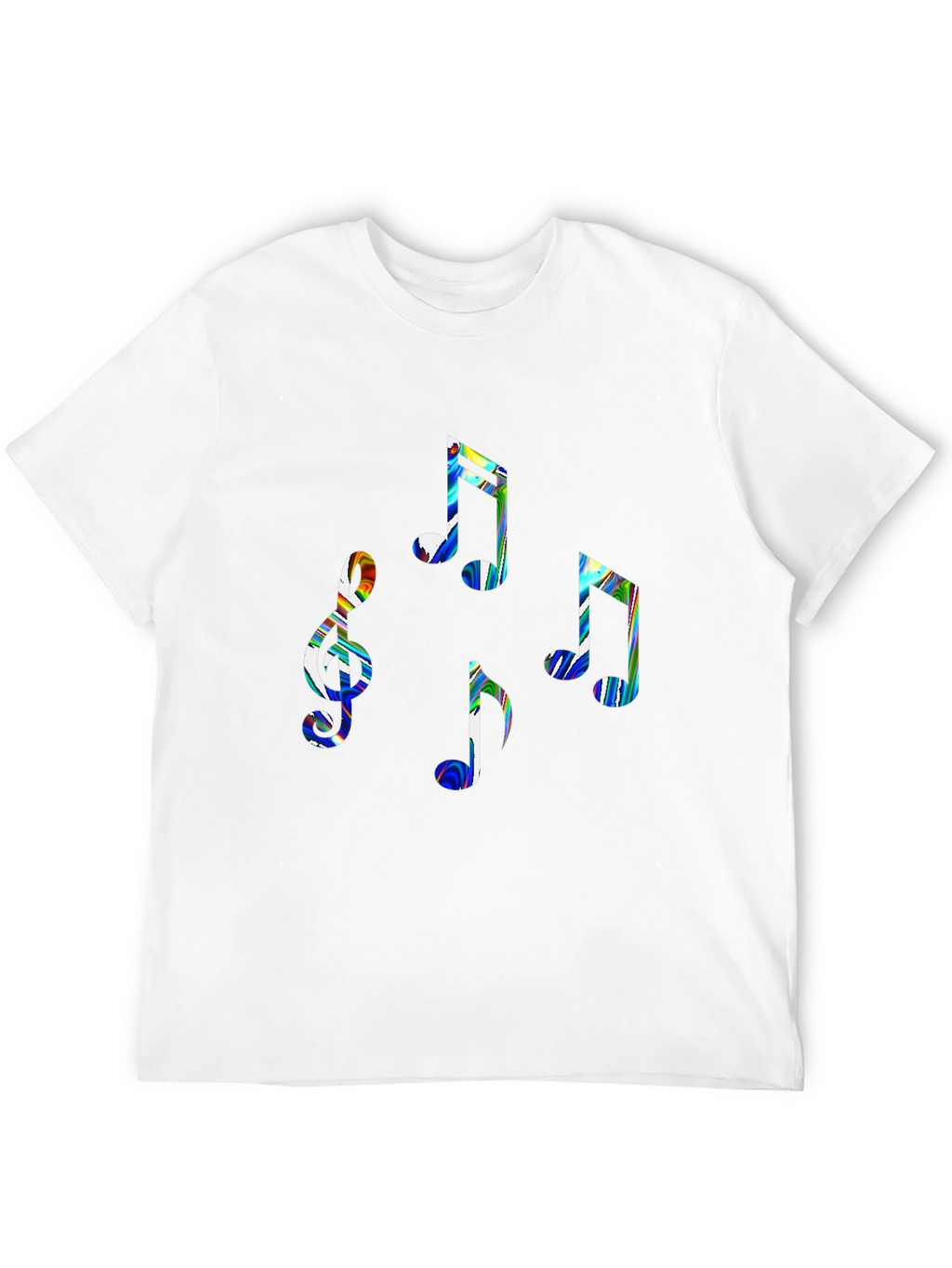Music Notes Graphic Tee - Stylish Black Cotton T-Shirt