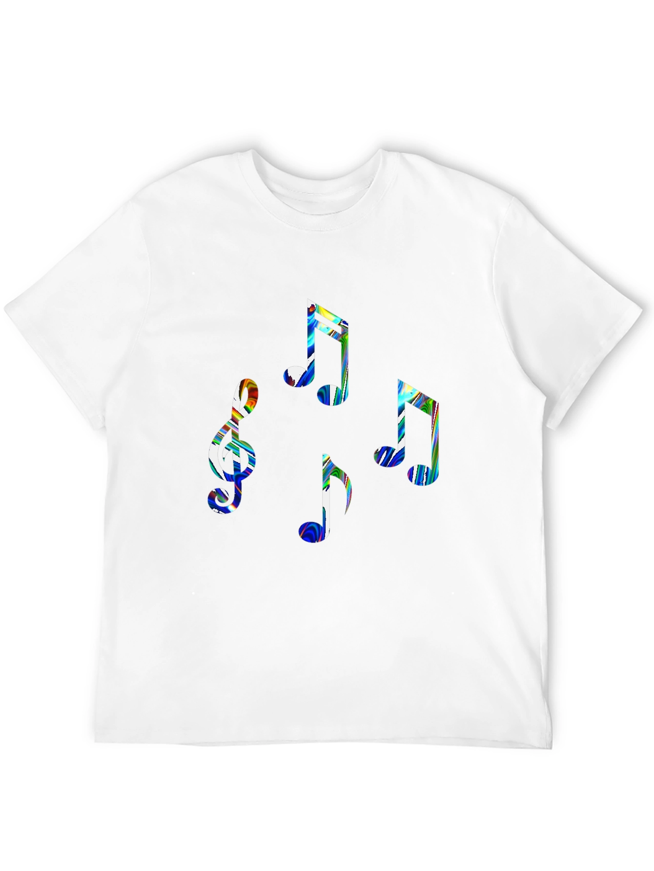 Music Notes Graphic Tee - Stylish Black Cotton T-Shirt