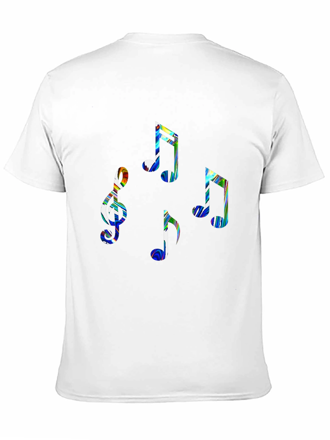 Music Notes Graphic Tee - Stylish Black Cotton T-Shirt