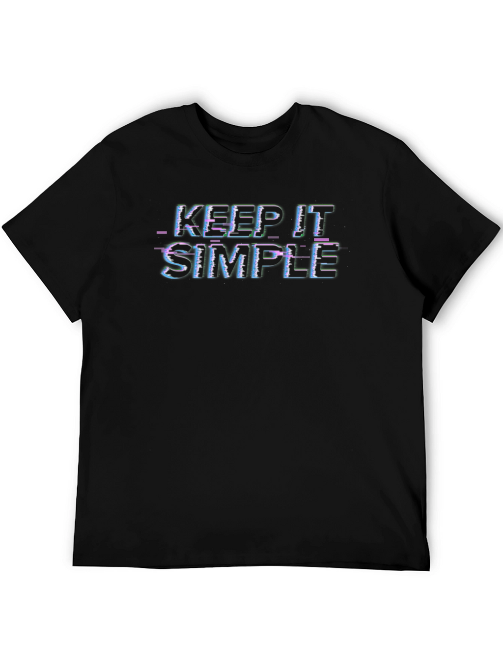 Keep it Simple Glitch T-Shirt - Black
