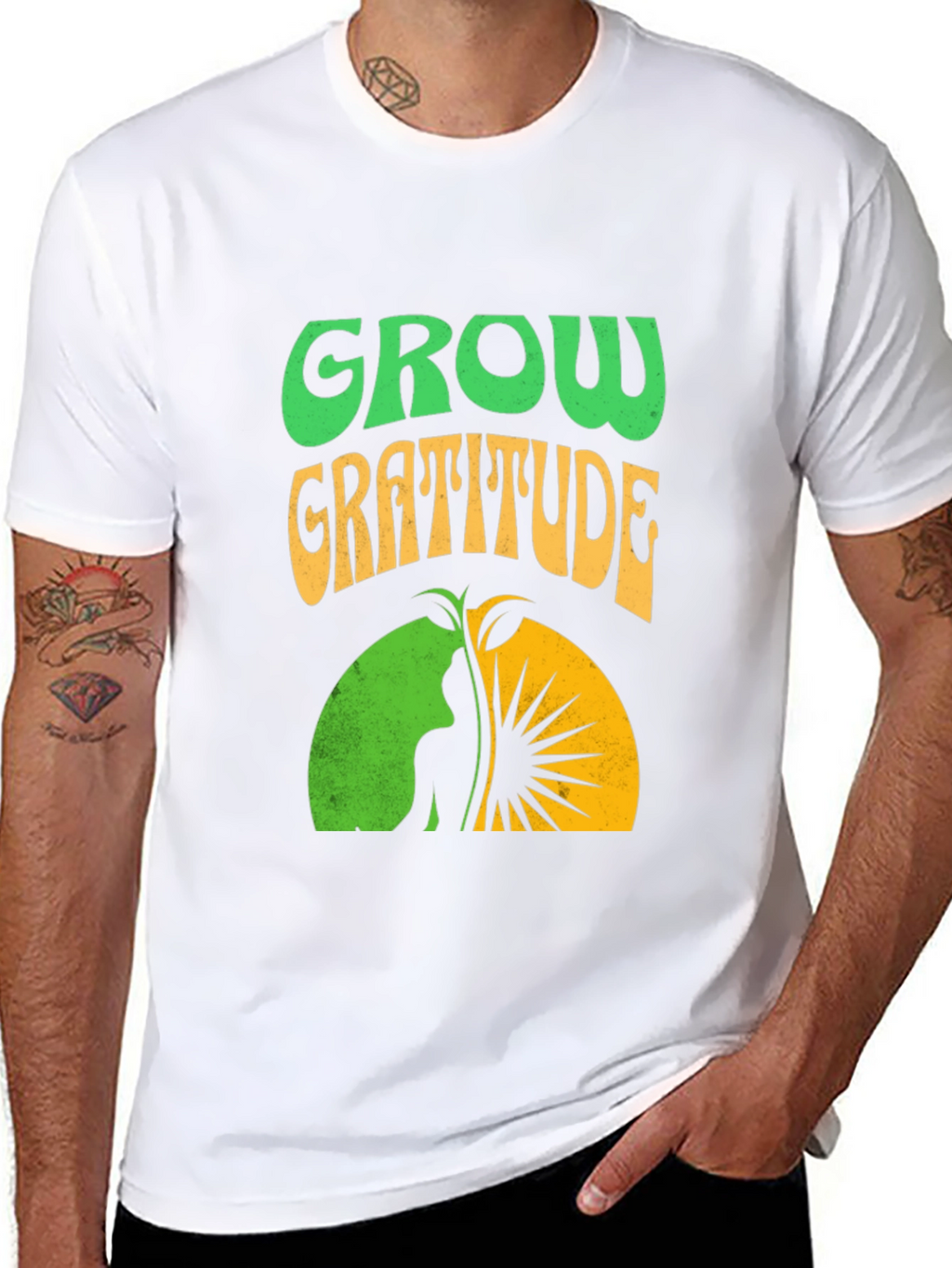 Grow Gratitude Graphic Tee - Black