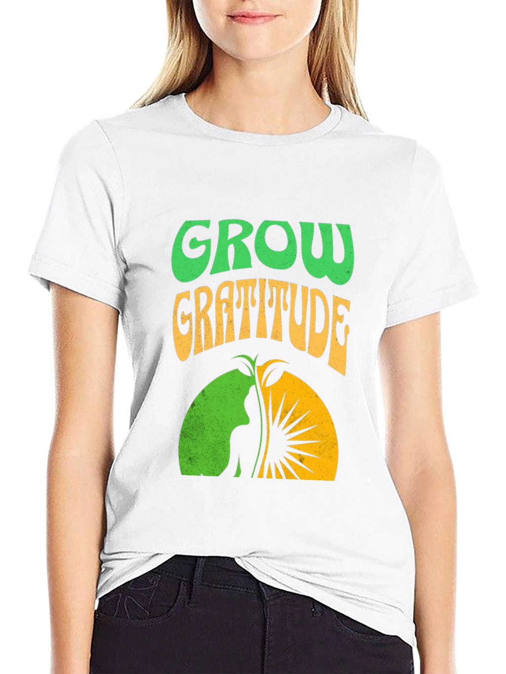 Grow Gratitude Graphic Tee - Black