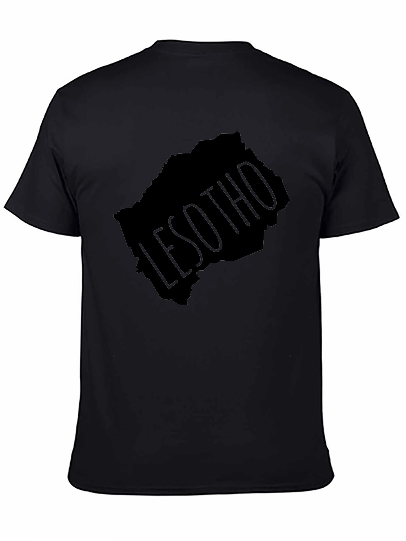 Lesotho Map T-Shirt - Black Graphic Tee