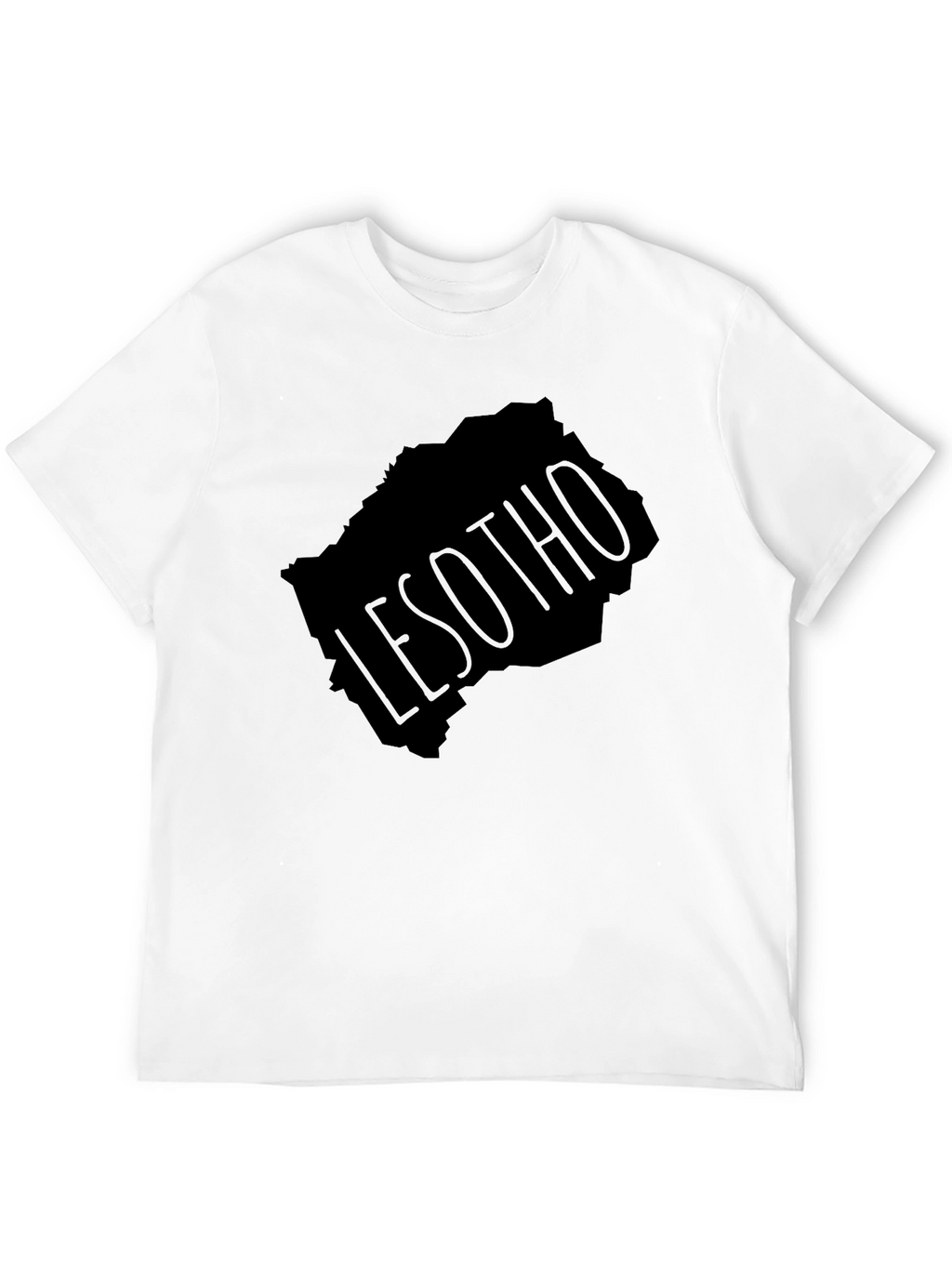 Lesotho Map T-Shirt - Black Graphic Tee