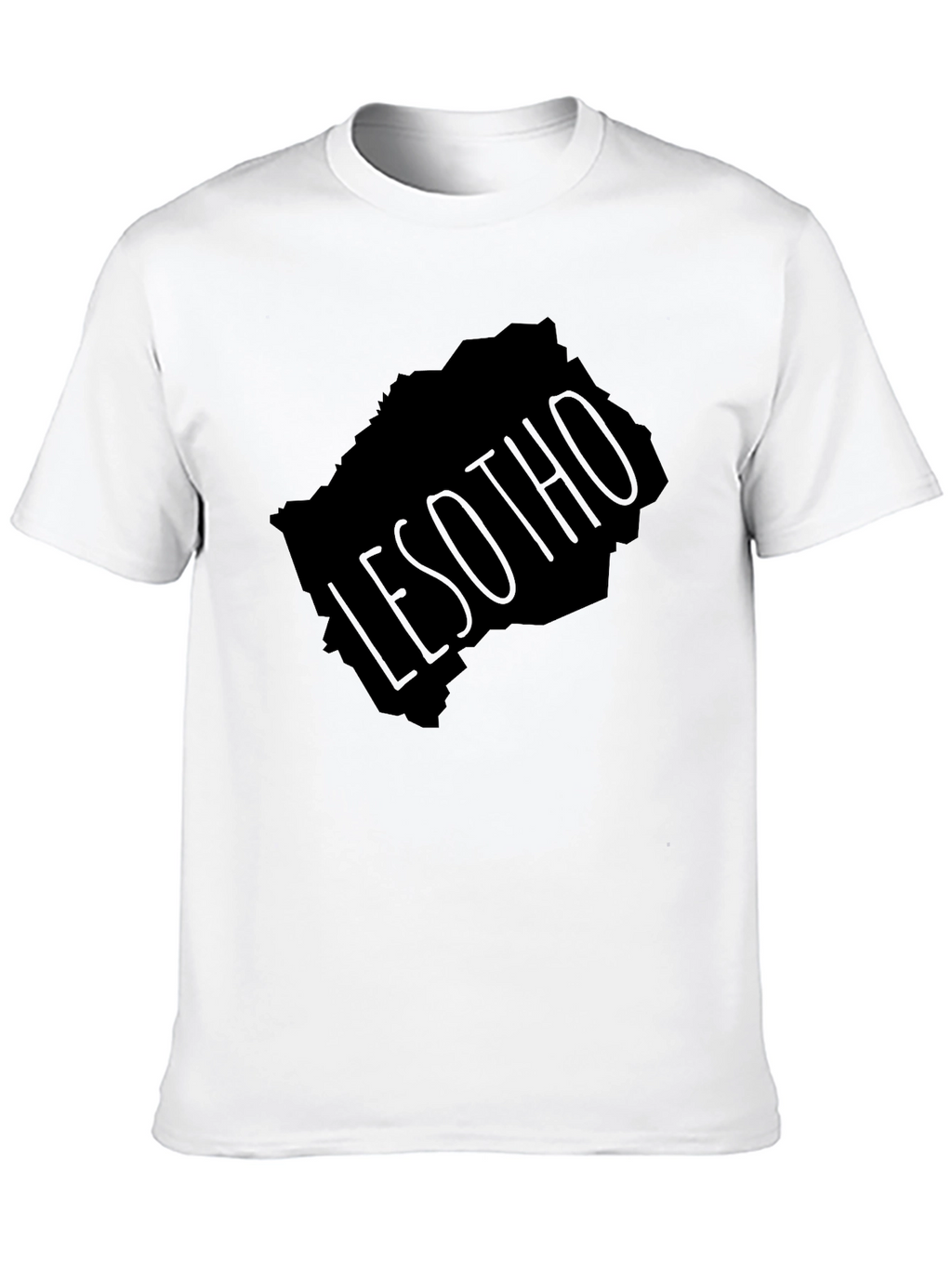 Lesotho Map T-Shirt - Black Graphic Tee