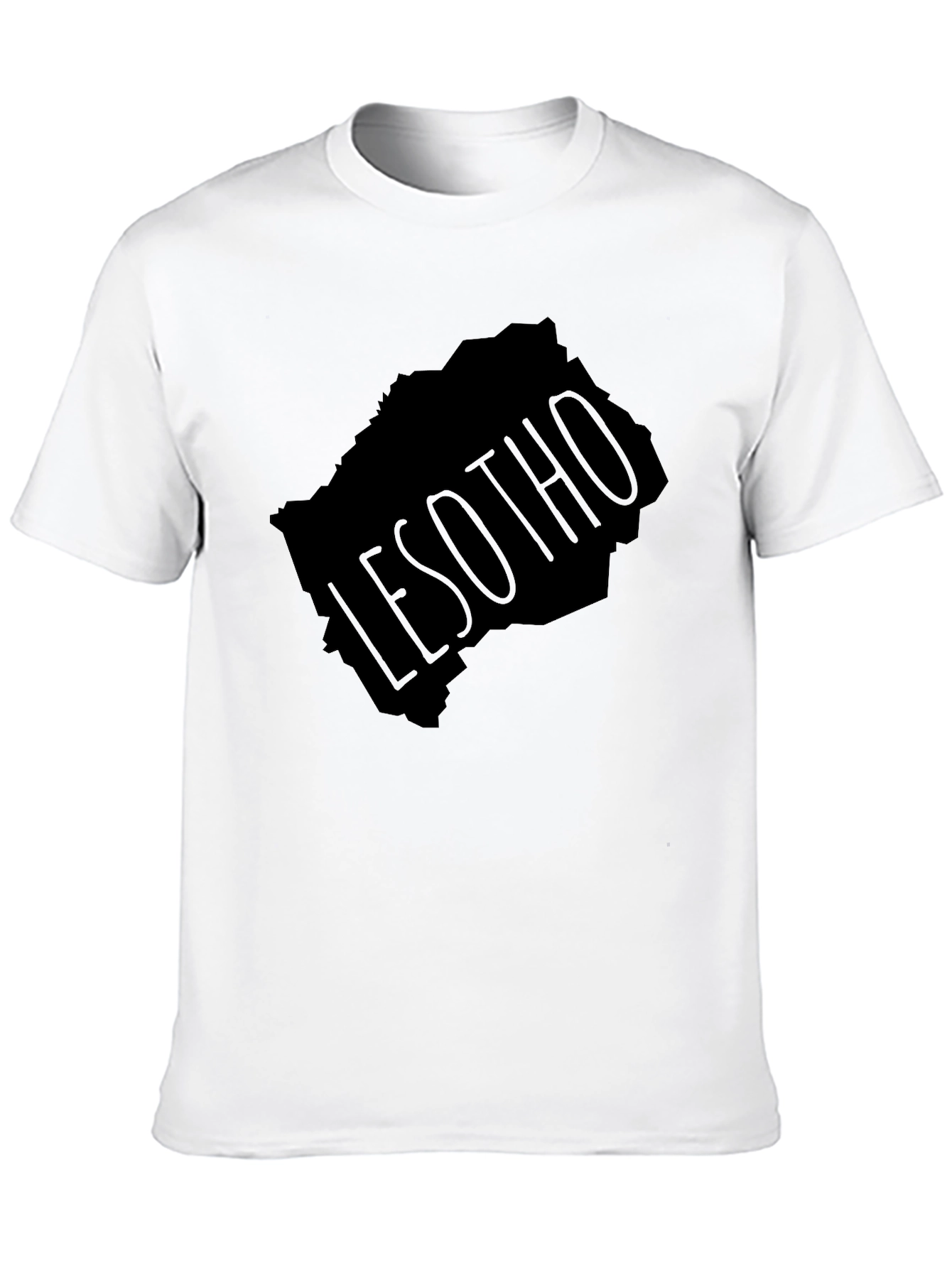 Lesotho Map T-Shirt - Black Graphic Tee