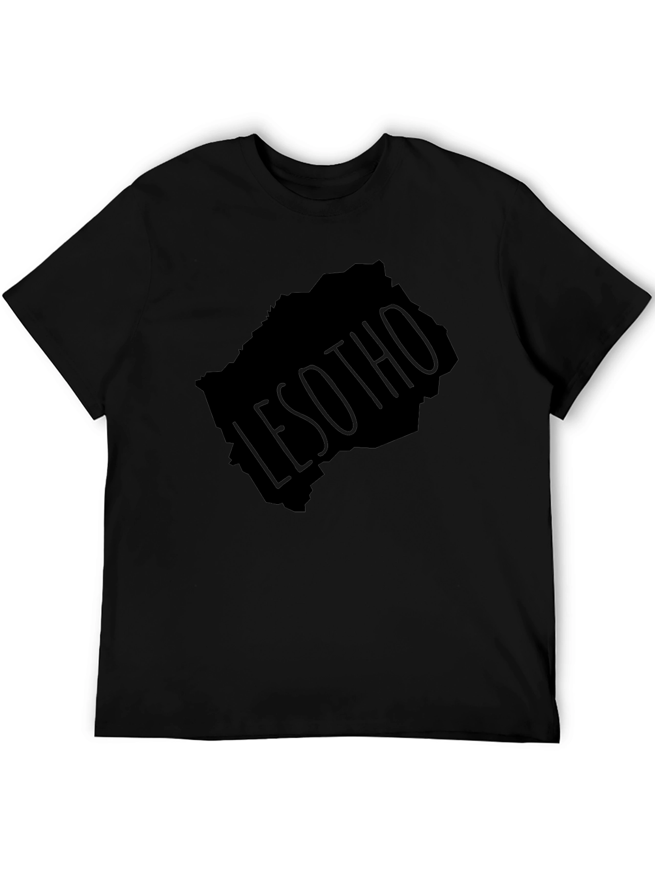 Lesotho Map T-Shirt - Black Graphic Tee
