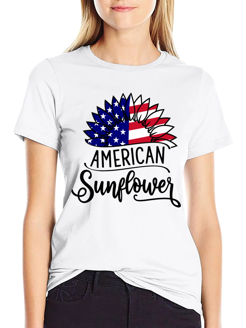 American Sunflower Patriotic Graphic Tee