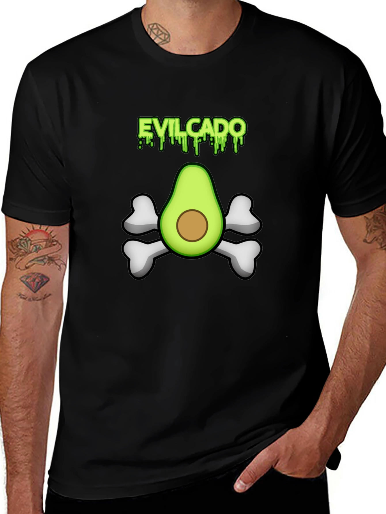 Evilcado Mens Black Graphic Tee