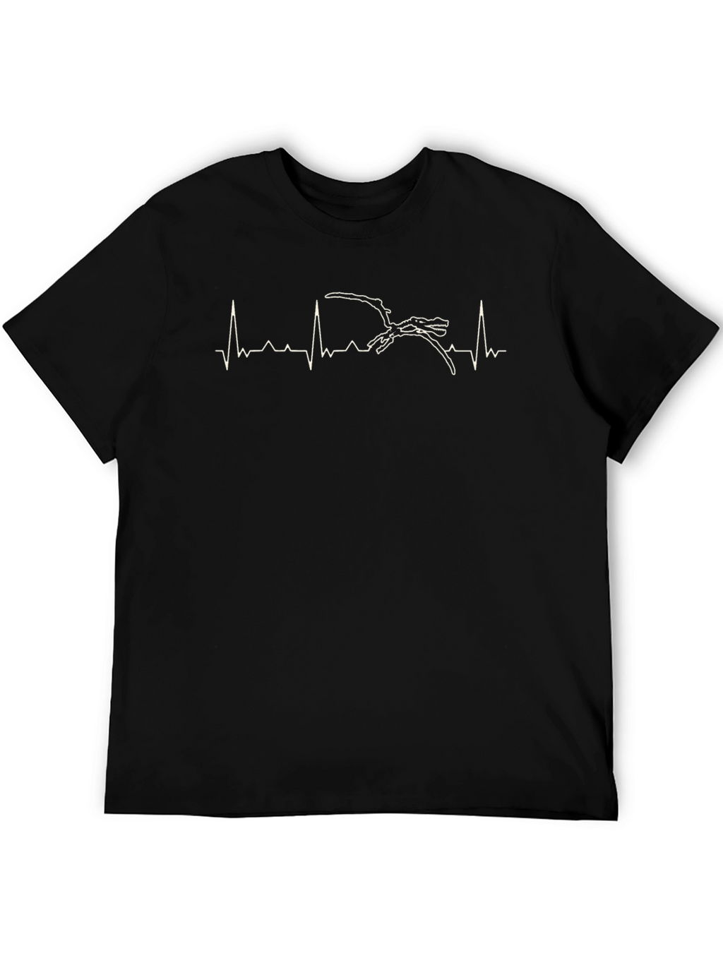 Dinosaur Heartbeat T-Shirt - Black