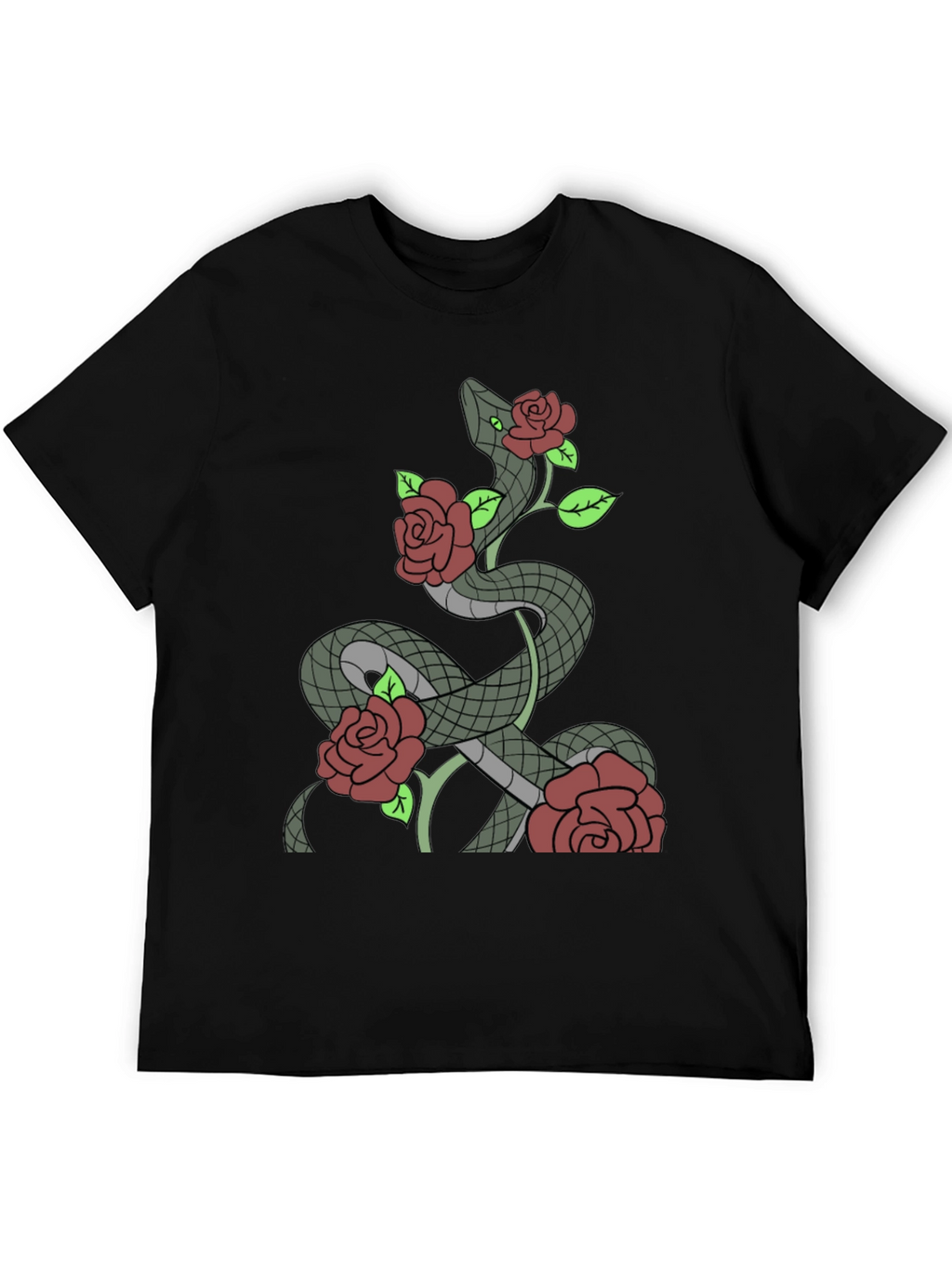 Snake and Roses Graphic T-Shirt