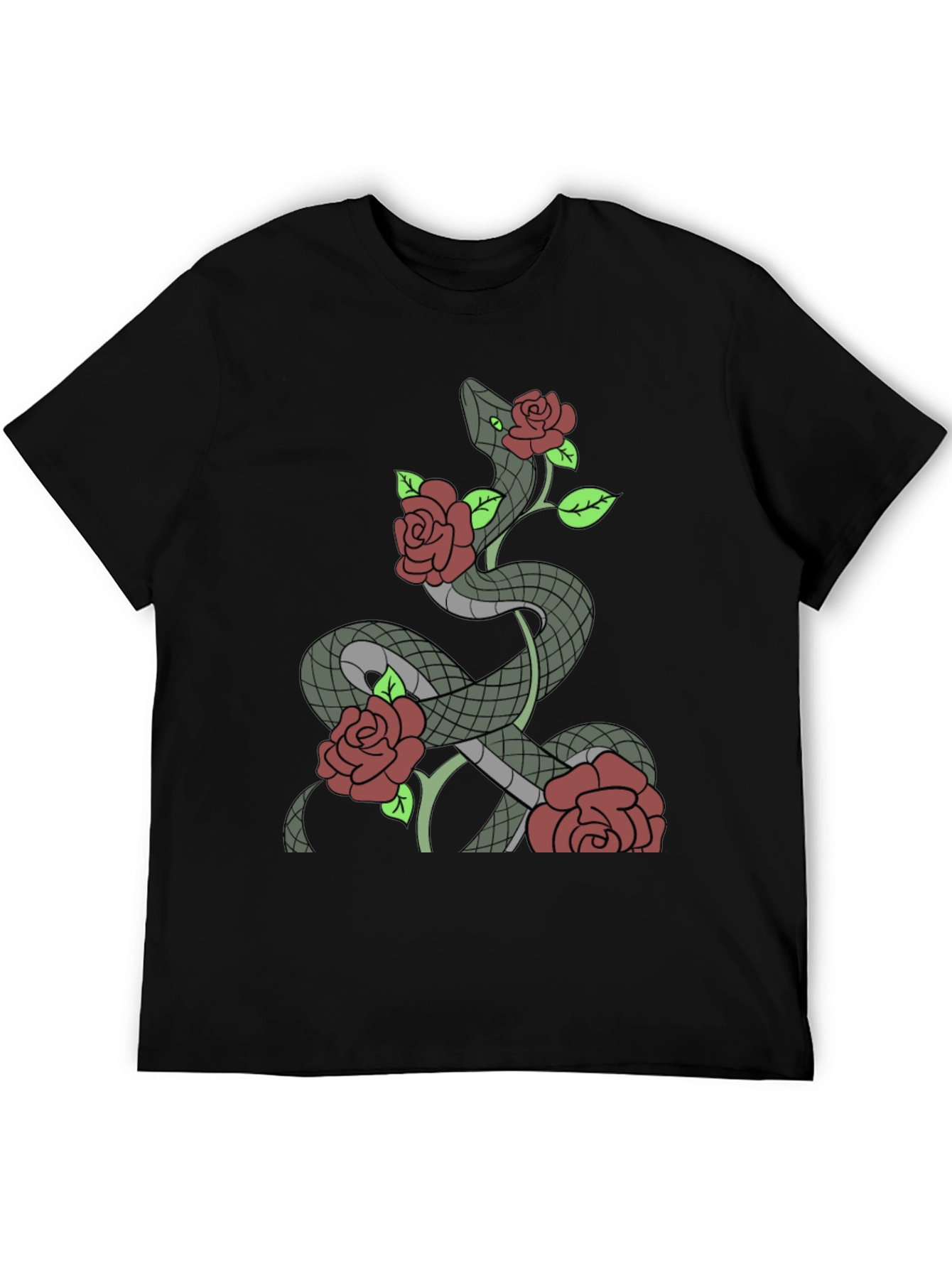Snake and Roses Graphic T-Shirt