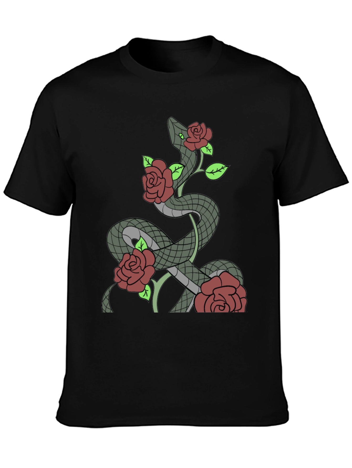Snake and Roses Graphic T-Shirt