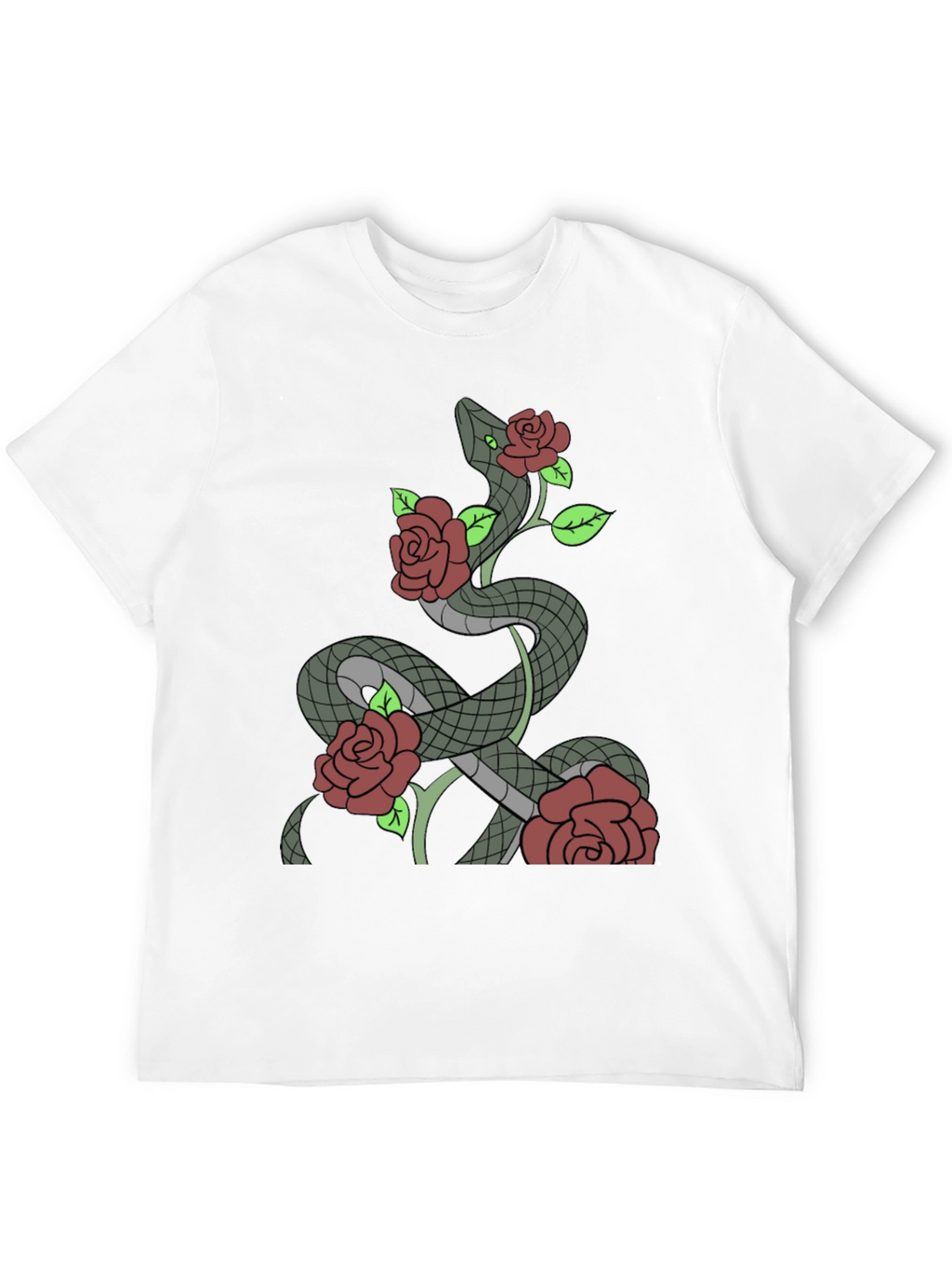 Snake and Roses Graphic T-Shirt