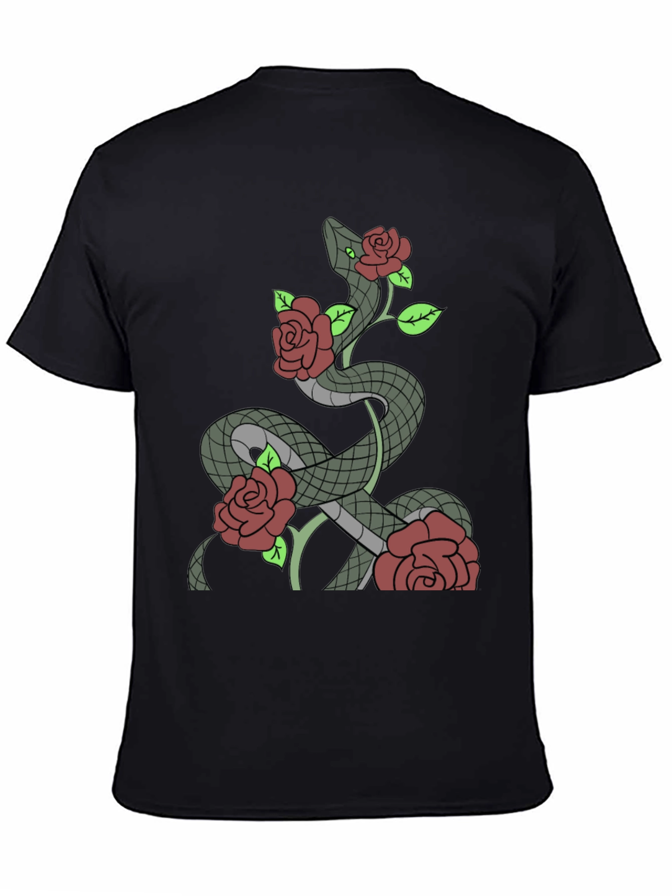 Snake and Roses Graphic T-Shirt