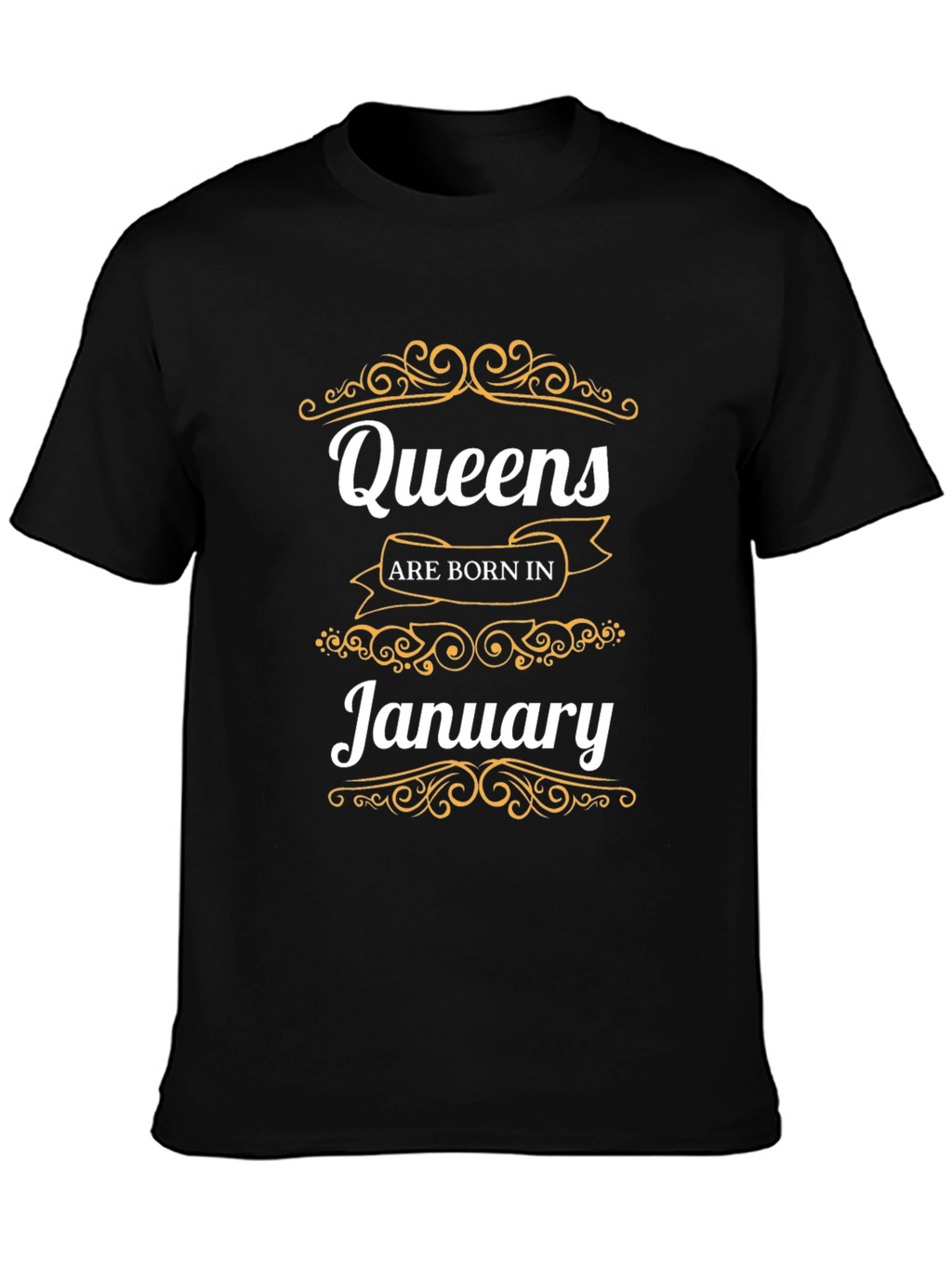 Queens Born in January Black T-Shirt