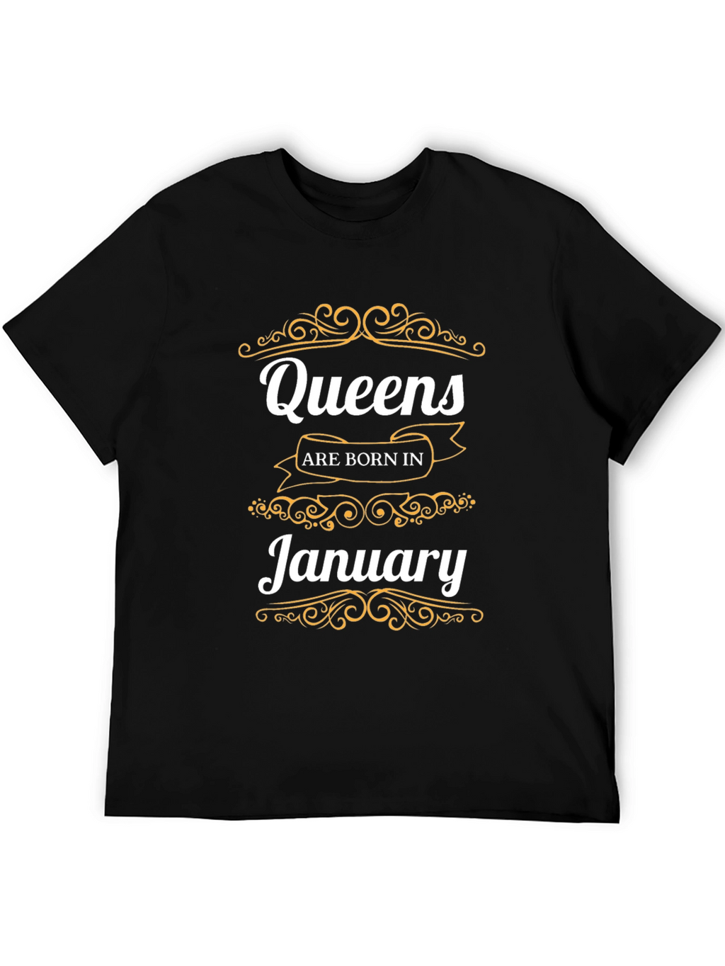 Queens Born in January Black T-Shirt