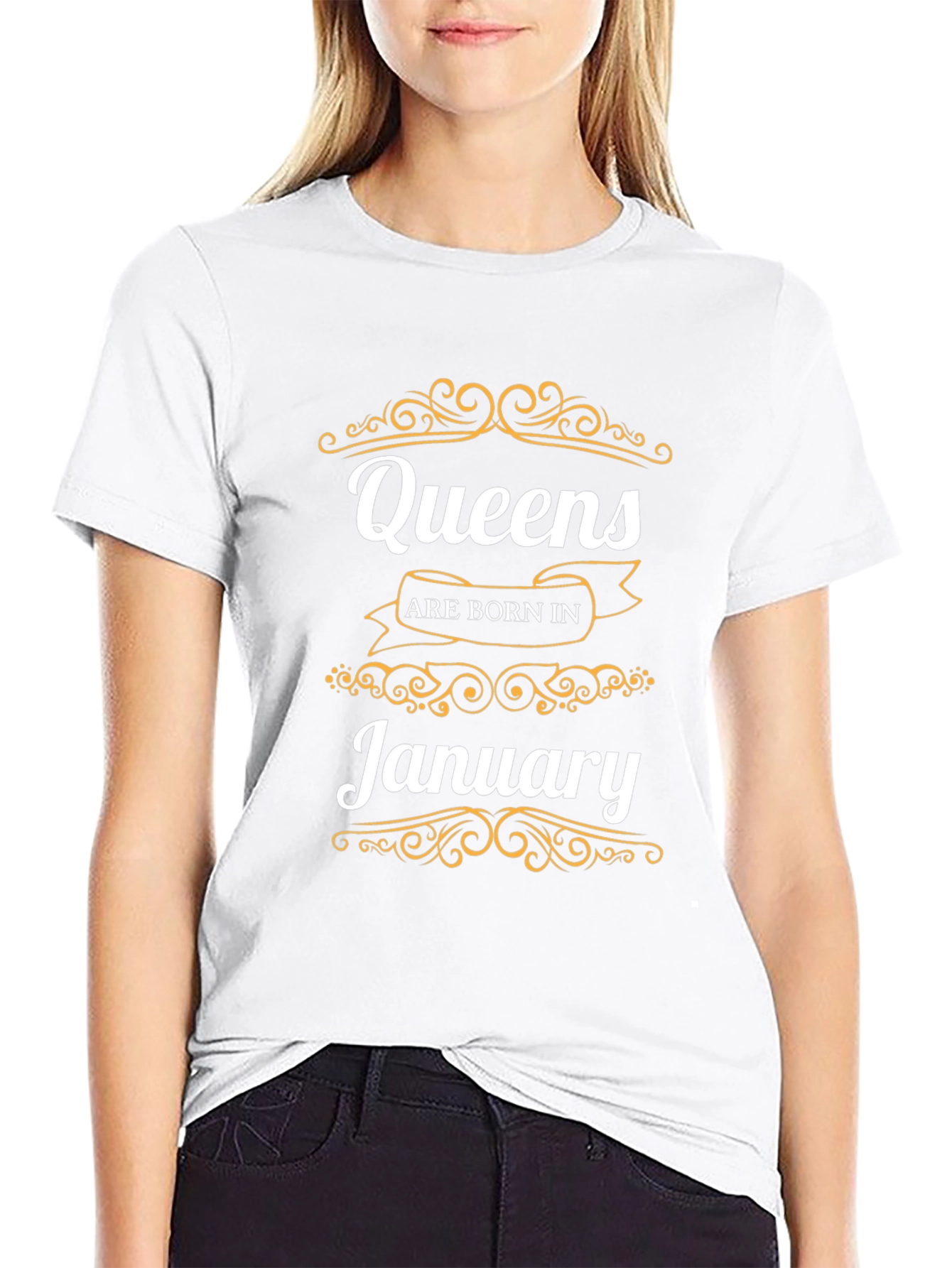Queens Born in January Black T-Shirt
