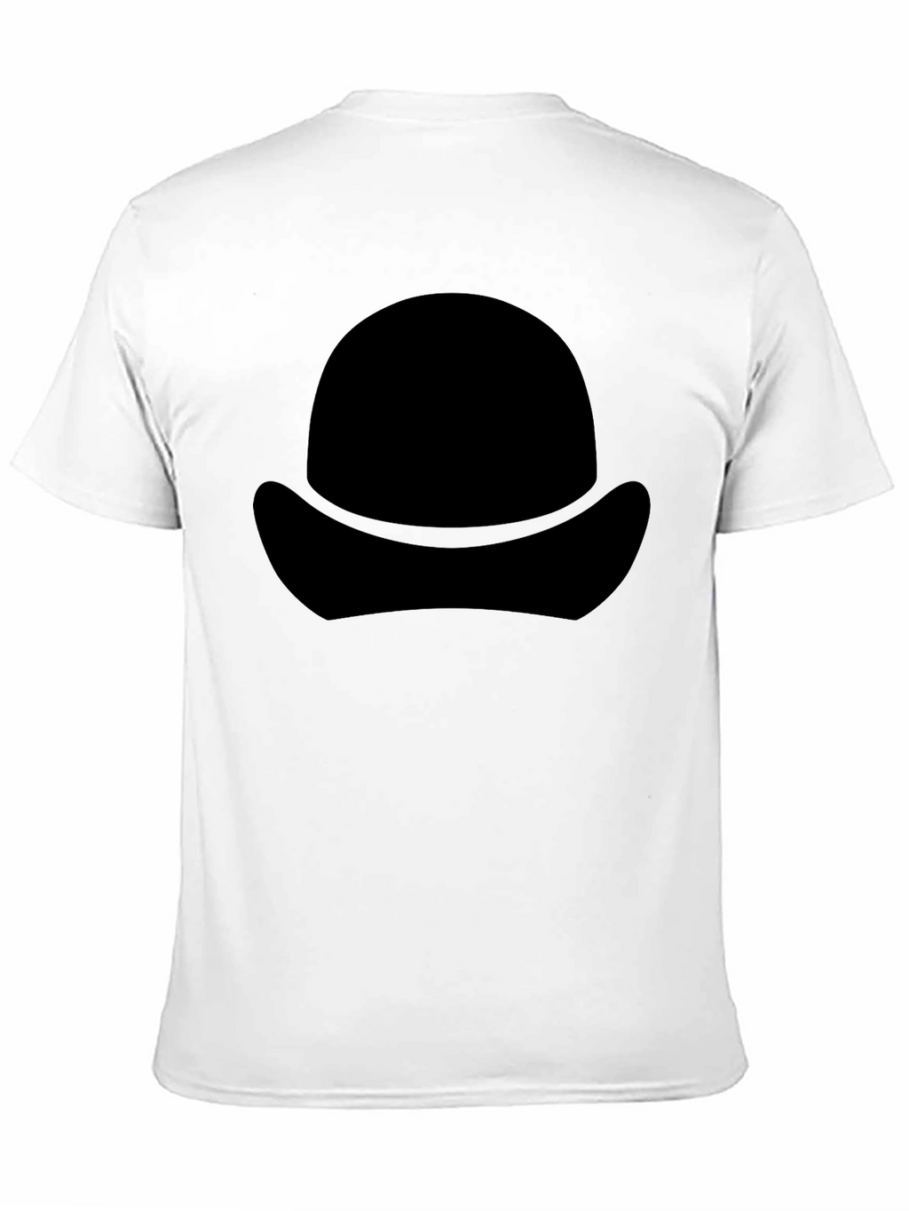 Black T-Shirt with Silhouette Hat Design