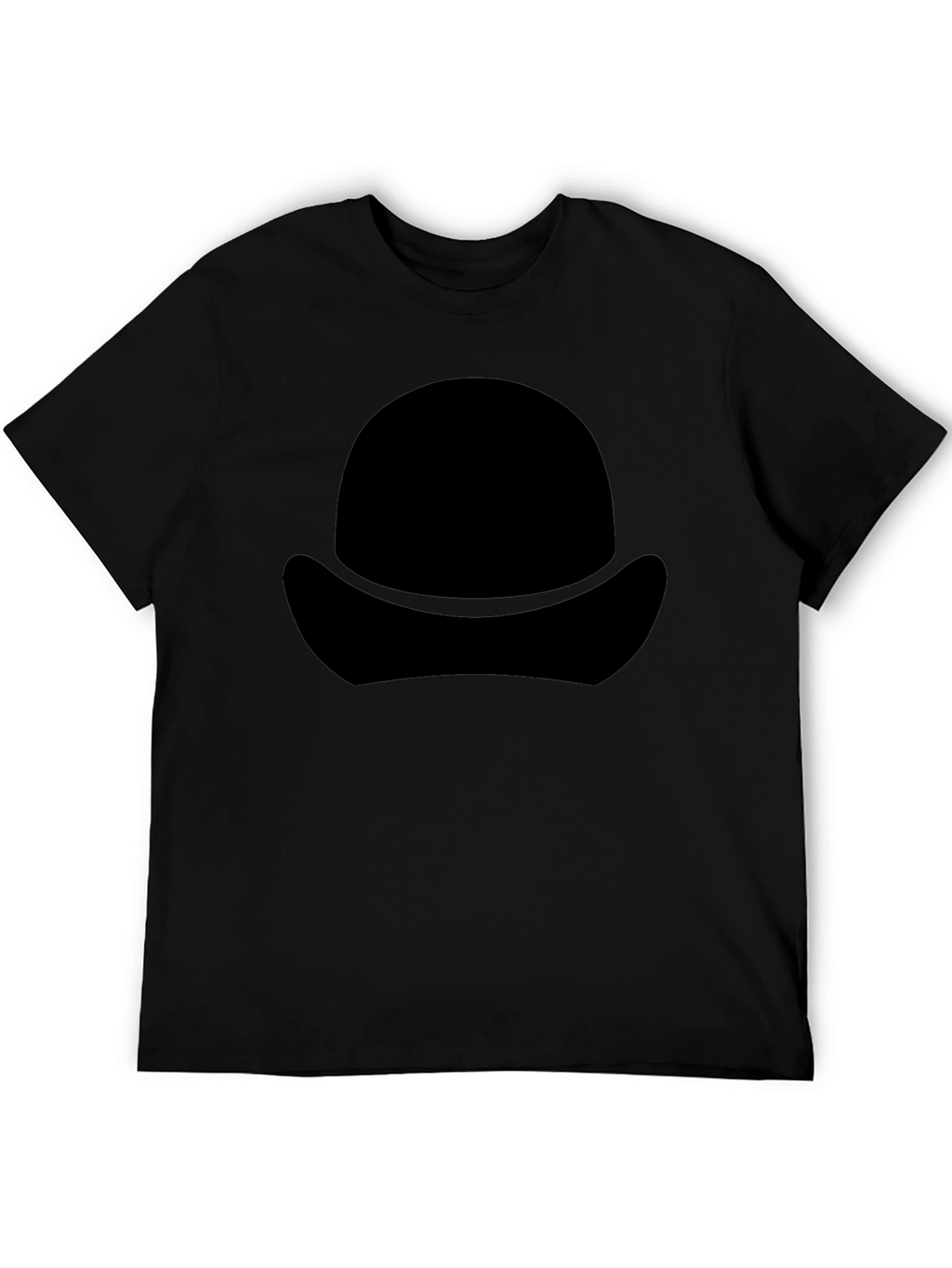 Black T-Shirt with Silhouette Hat Design