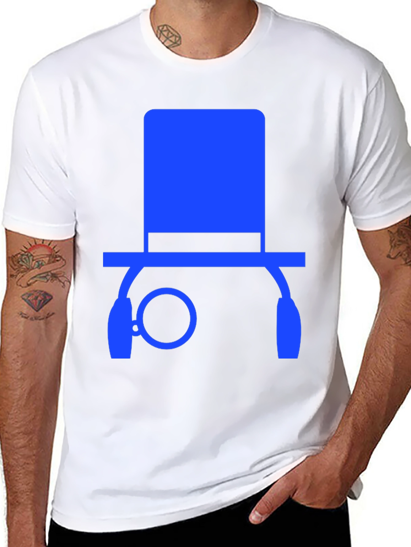 Monocle Hat Graphic Tee - Cool Casual Style