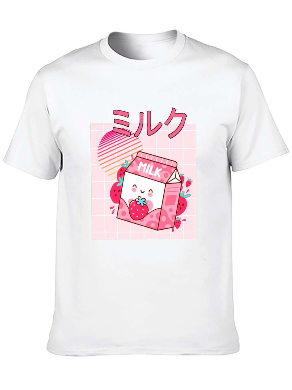 Strawberry Milk Kawaii Graphic Tee - Black