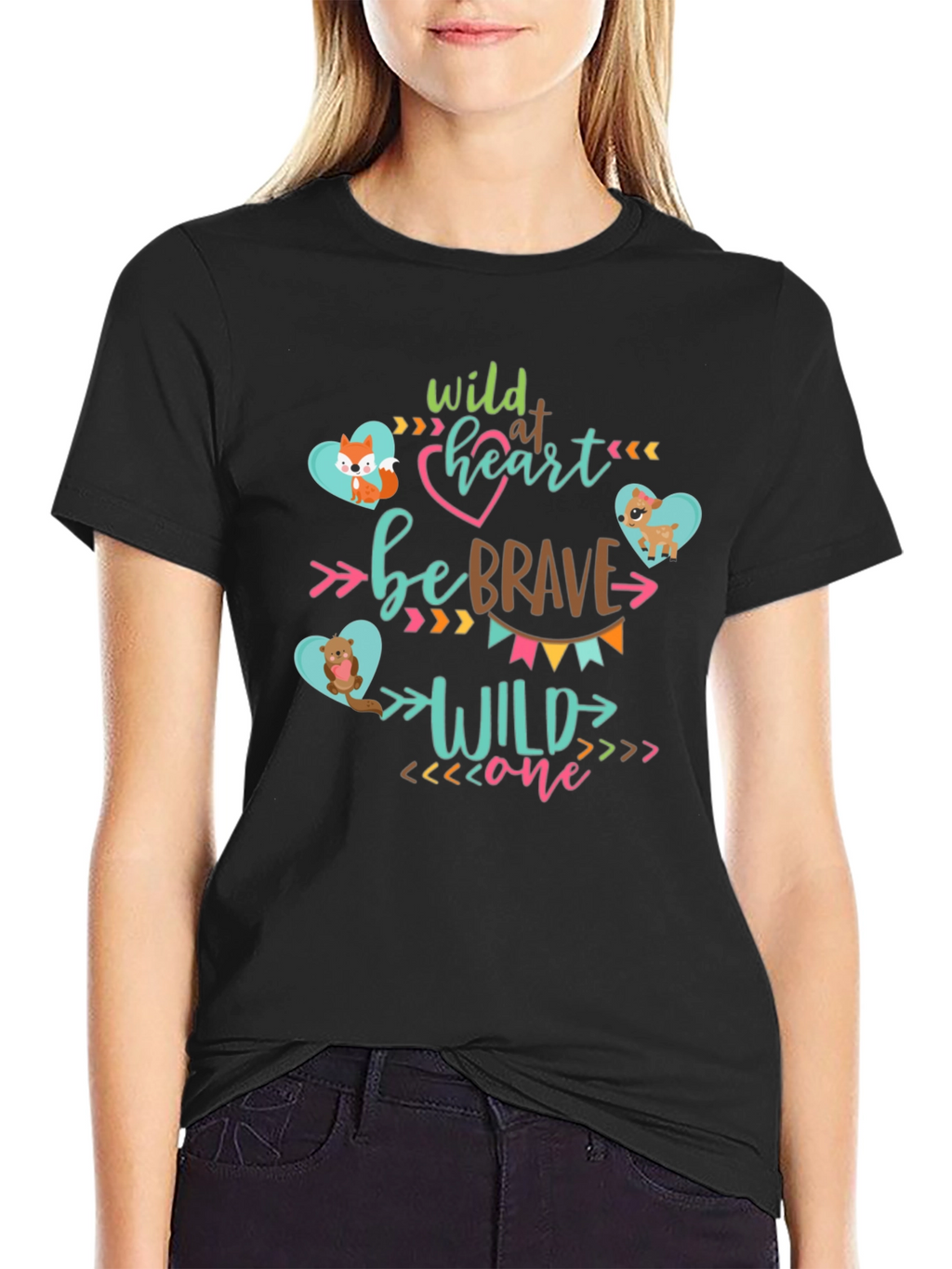 Wild One Heart Tee - Cute Animal Graphic T-Shirt