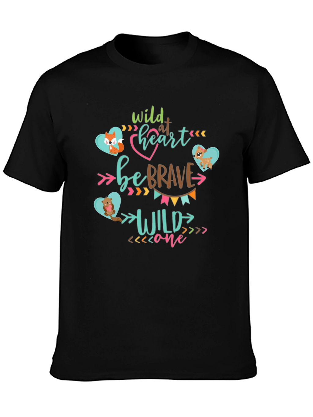 Wild One Heart Tee - Cute Animal Graphic T-Shirt