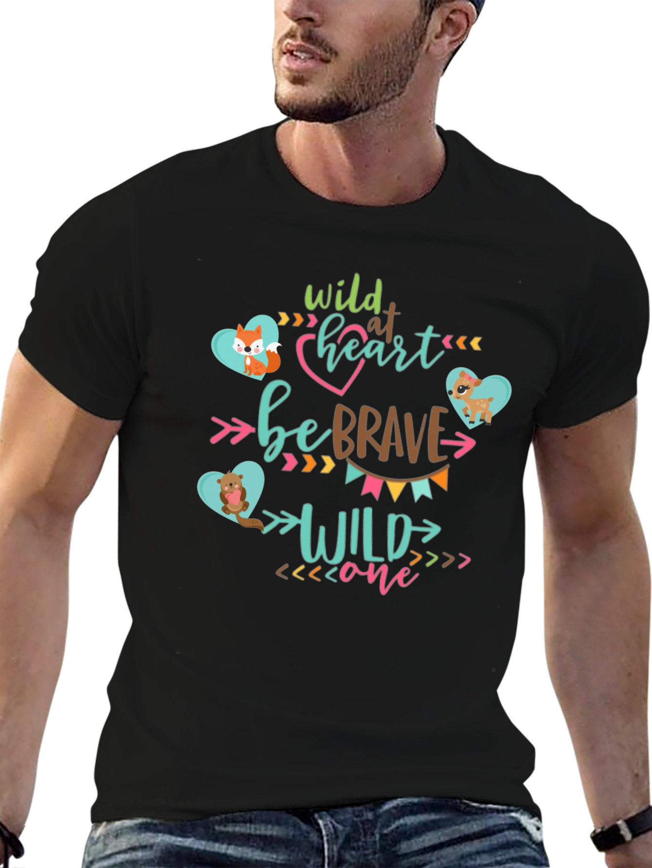 Wild One Heart Tee - Cute Animal Graphic T-Shirt