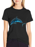 Ocean Dolphin Graphic Black T-Shirt